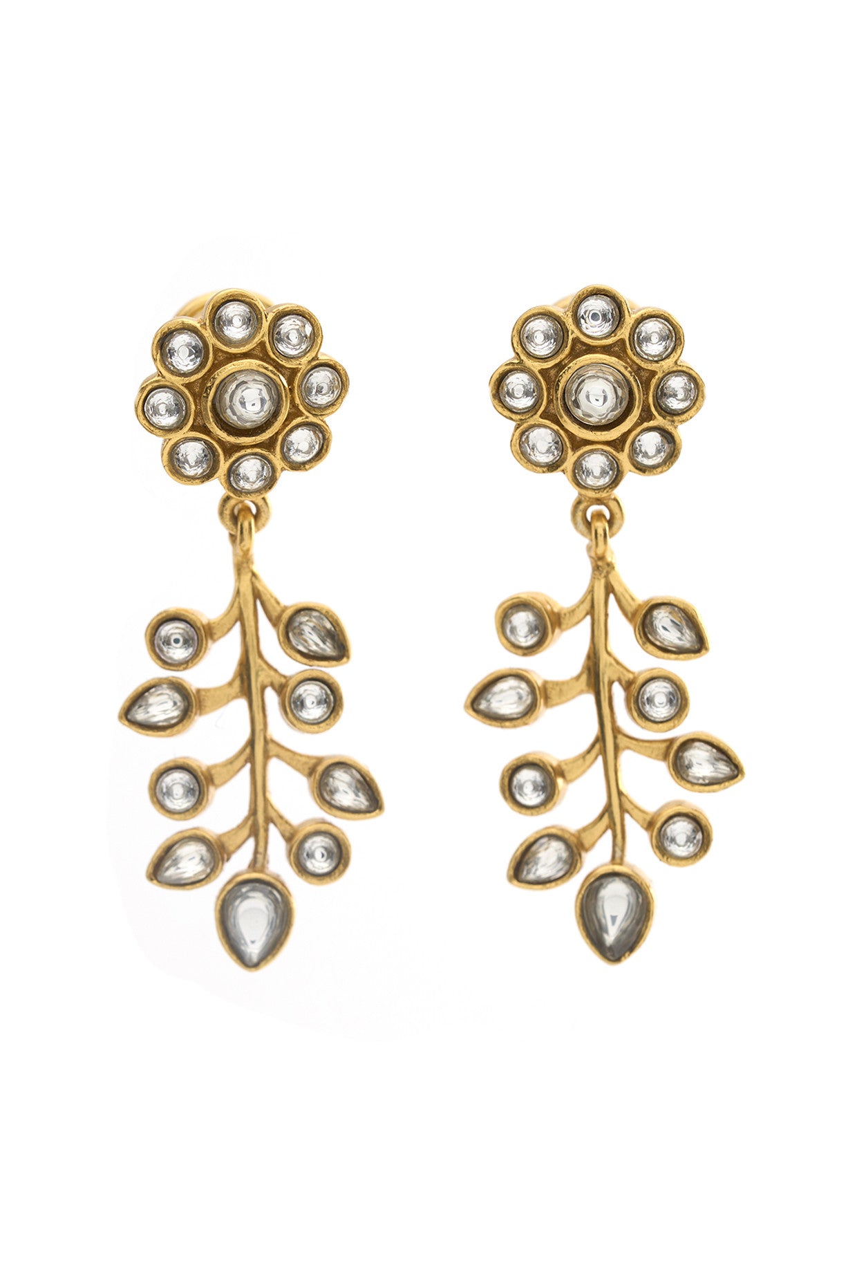 22kt Gold Plated Rosa Vine Drops Earrings