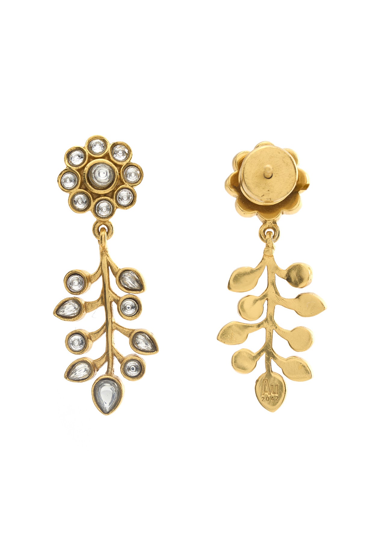 22kt Gold Plated Rosa Vine Drops Earrings