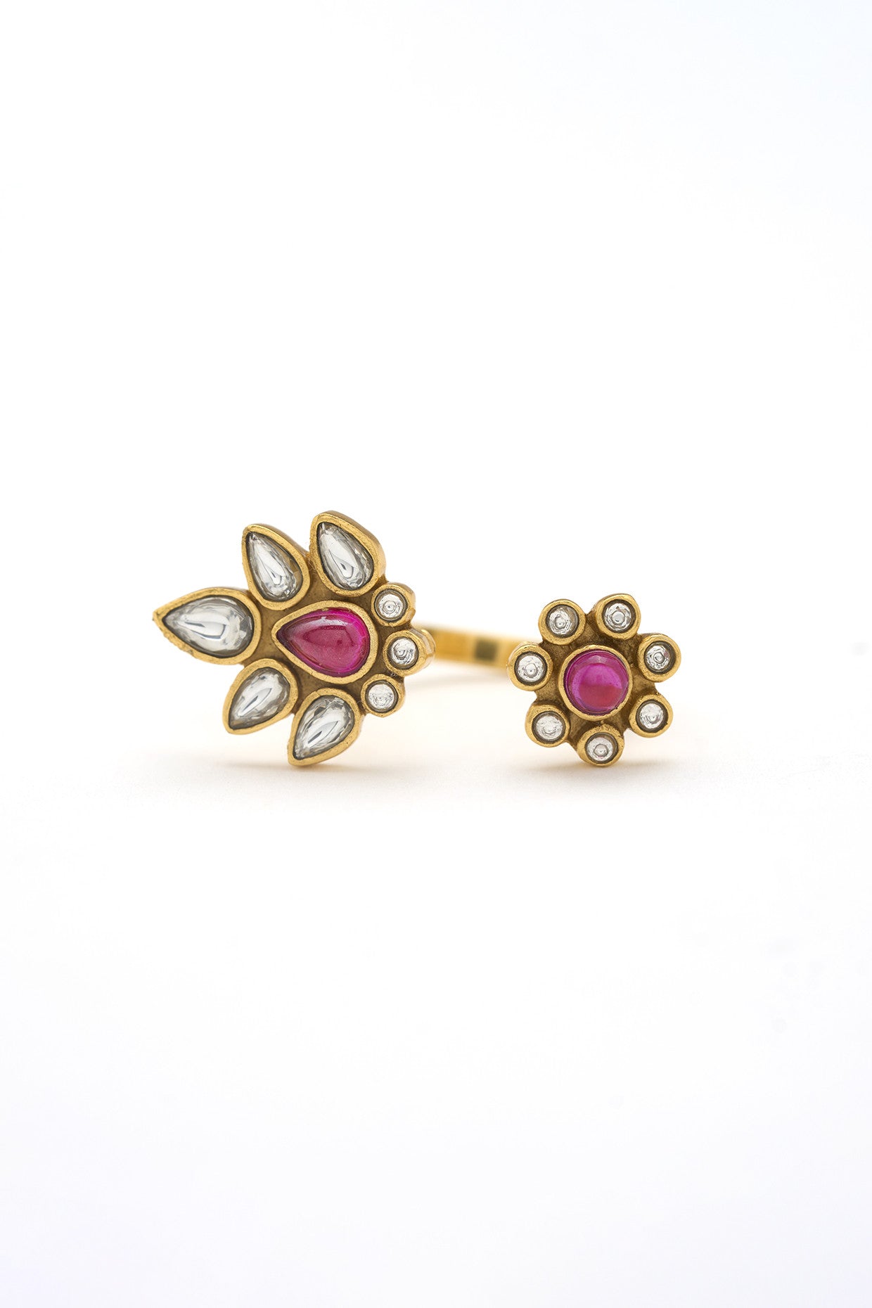 22kt Gold Plated Gulmohar Crimson Ring