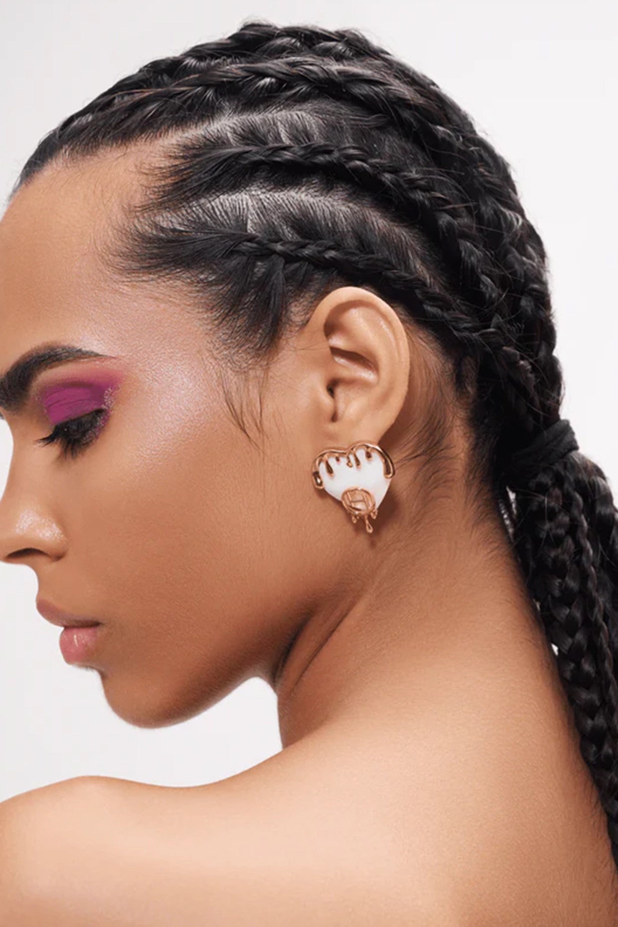 22kt Gold Plated Iridescent Heart Earrings