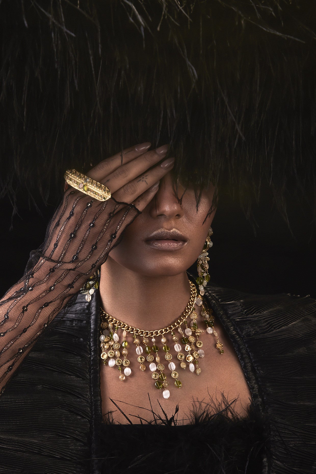 22kt Gold Plated Azra Double Motif Ring