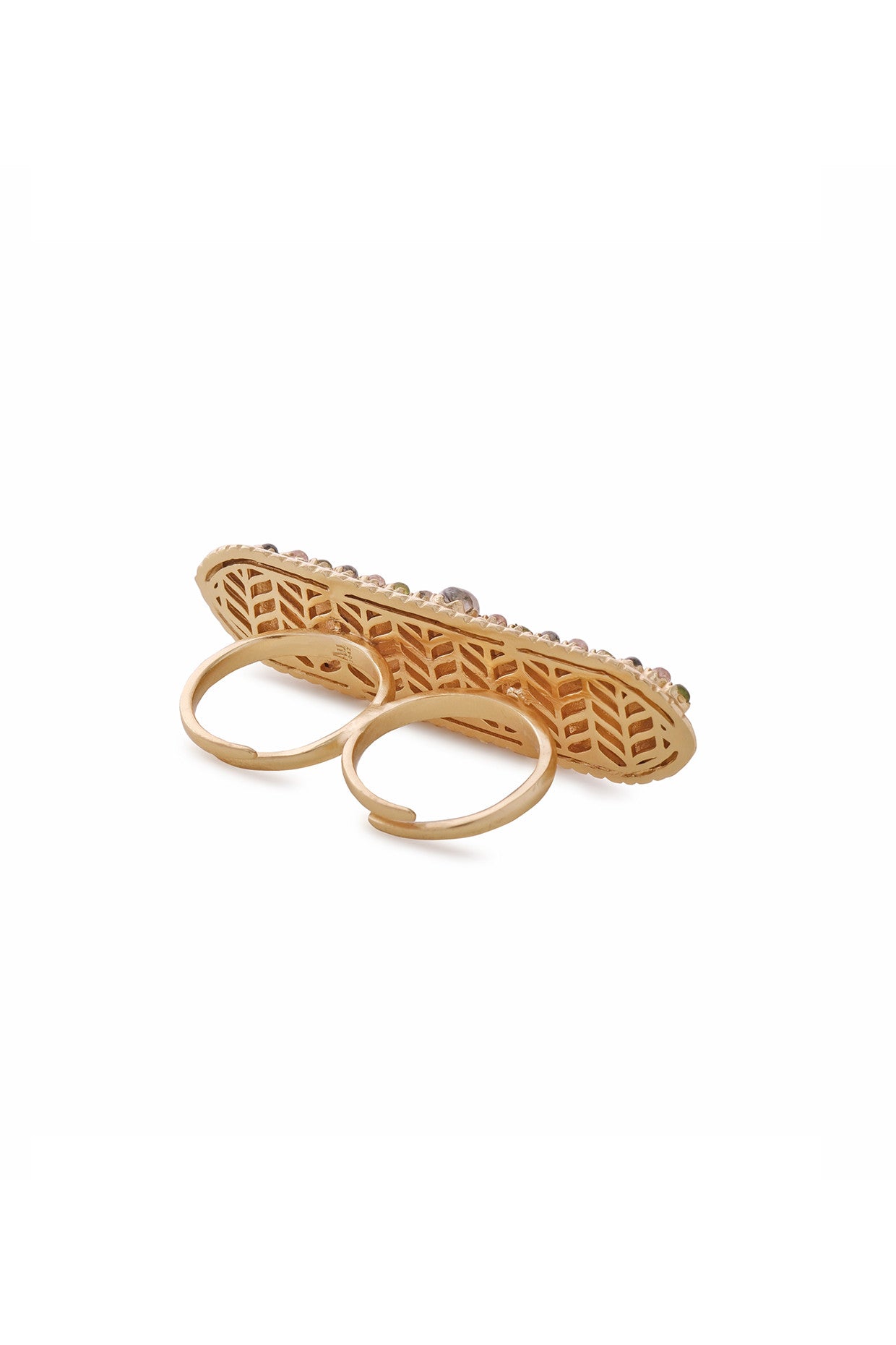 22kt Gold Plated Azra Double Motif Ring