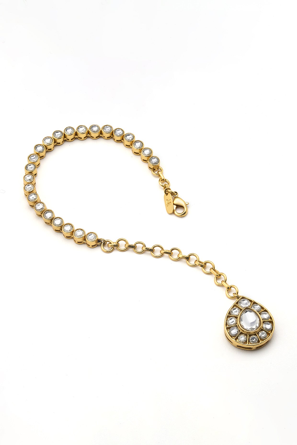 22kt Gold Plated Rosa Kundan Bracelet