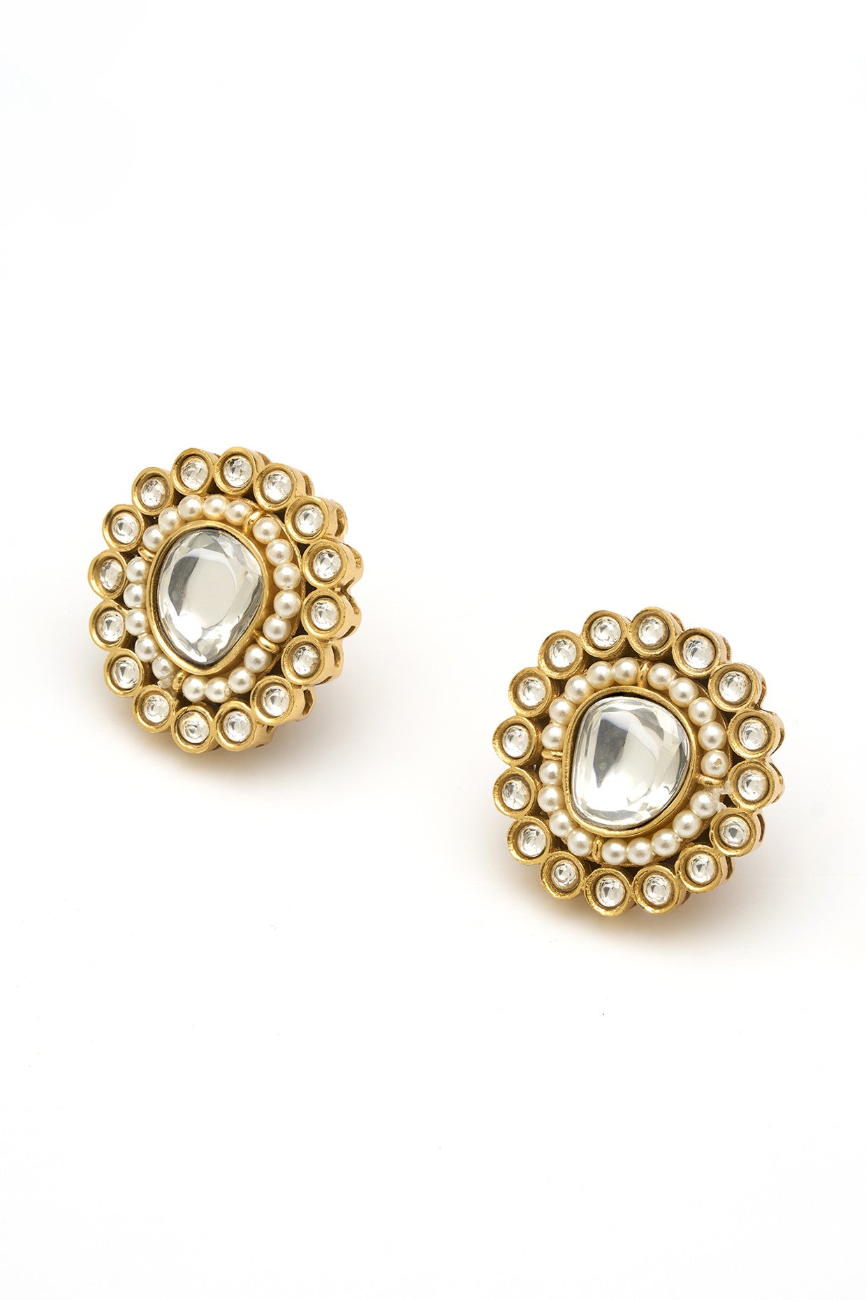 22kt Gold Plated Pakeezah Kundan Studs