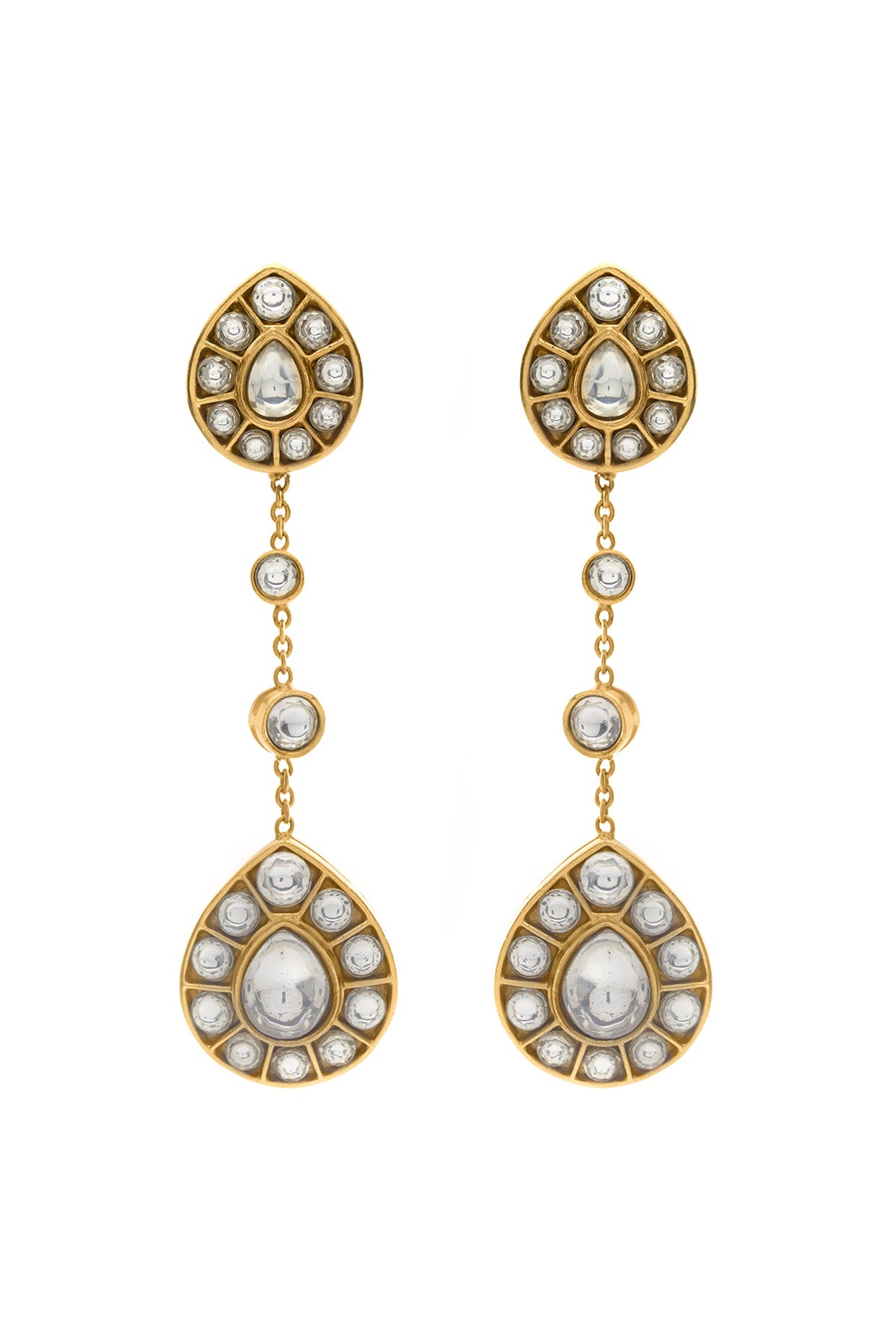 22kt Gold Plated Rosa Danglers Earrings