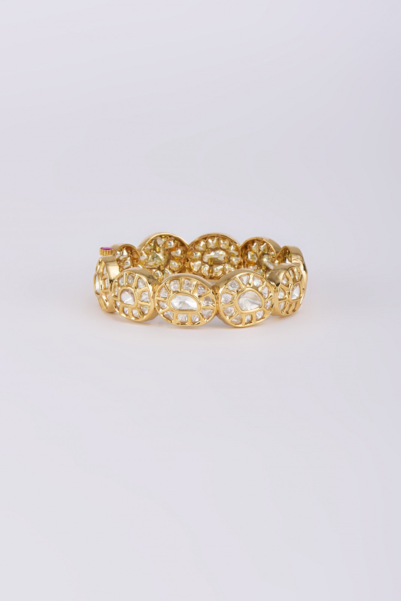 22kt Gold Plated Kundan Poliki Bangle