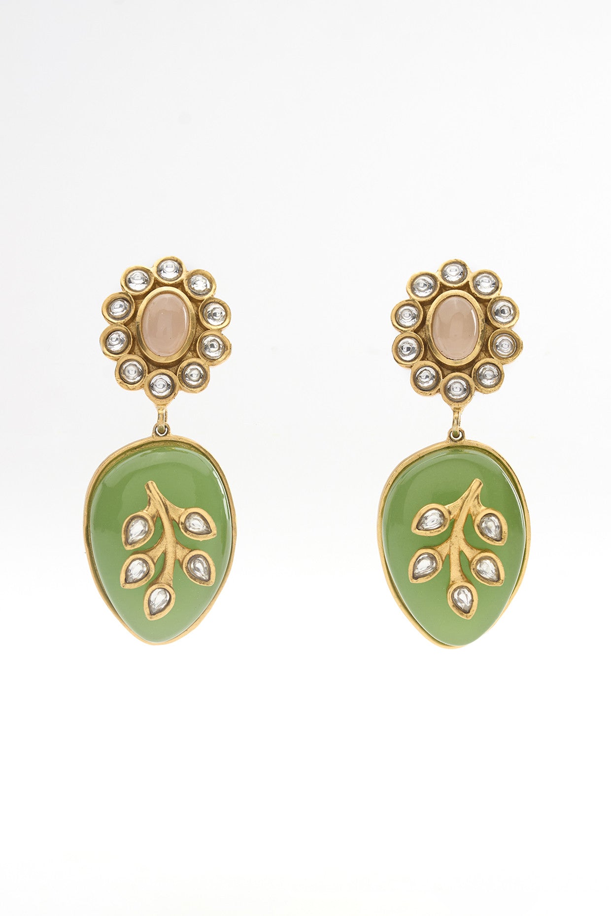 22kt Gold Plated Rosa Pastel Drops Earrings