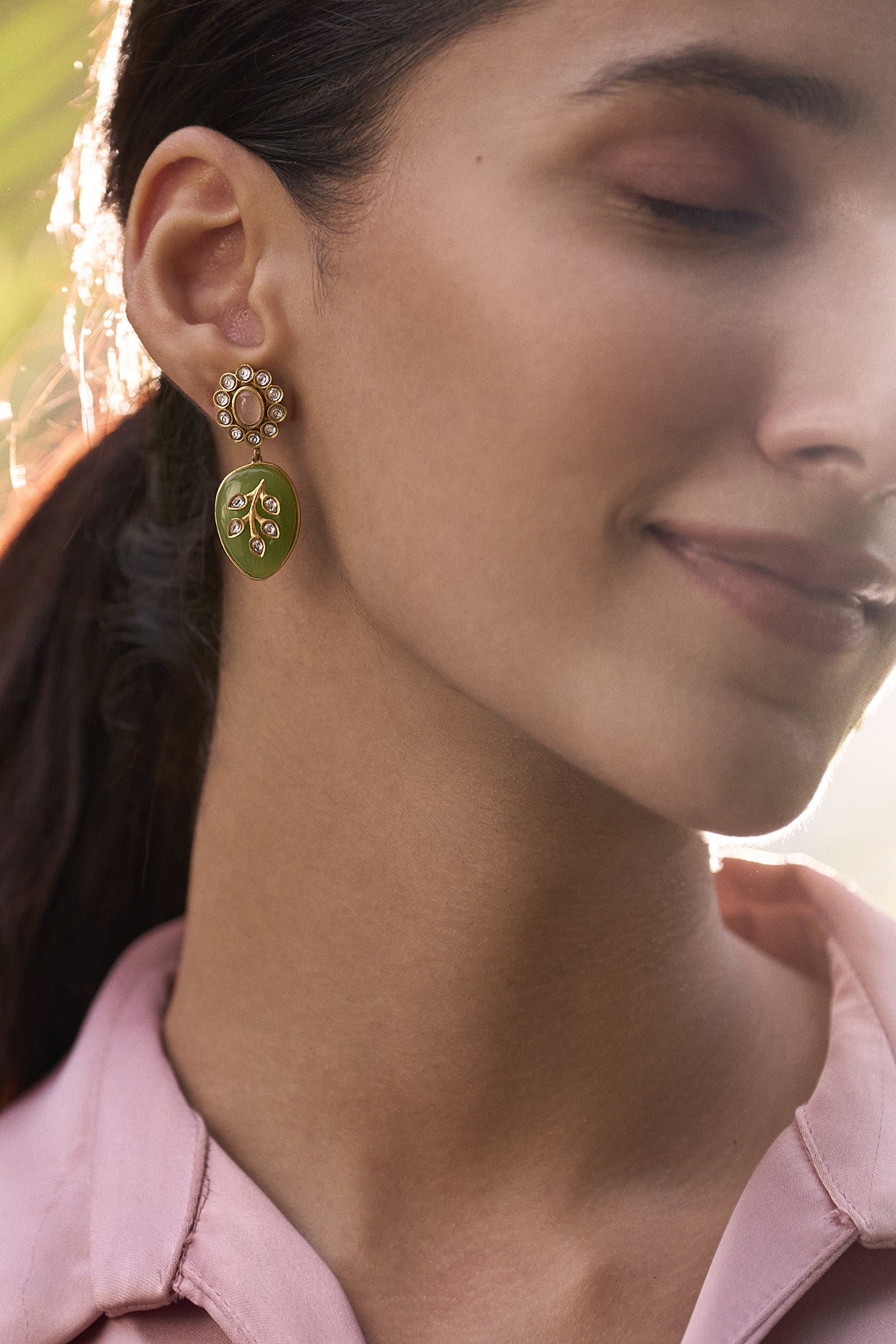 22kt Gold Plated Rosa Pastel Drops Earrings