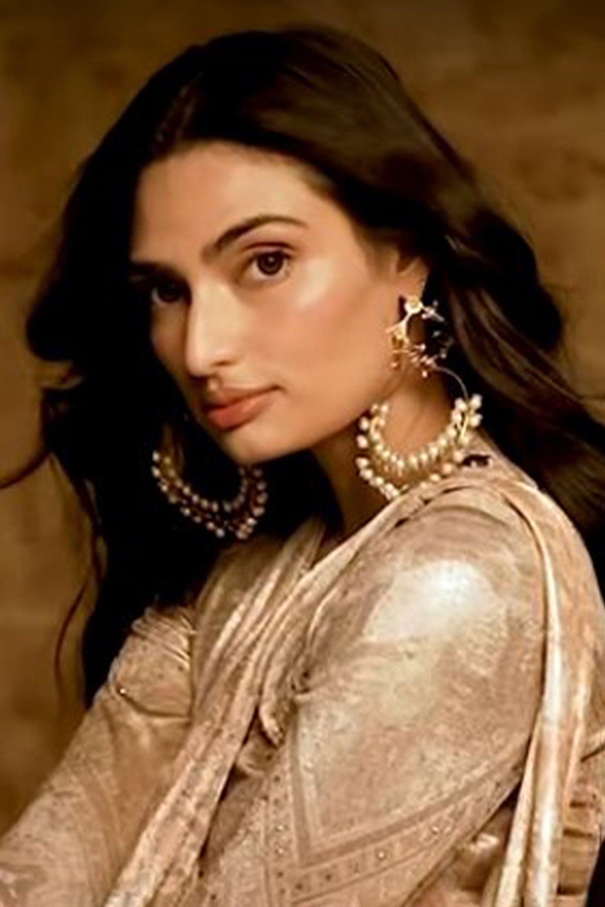 22kt Gold Plated Lunar Ice Pearl Earrings