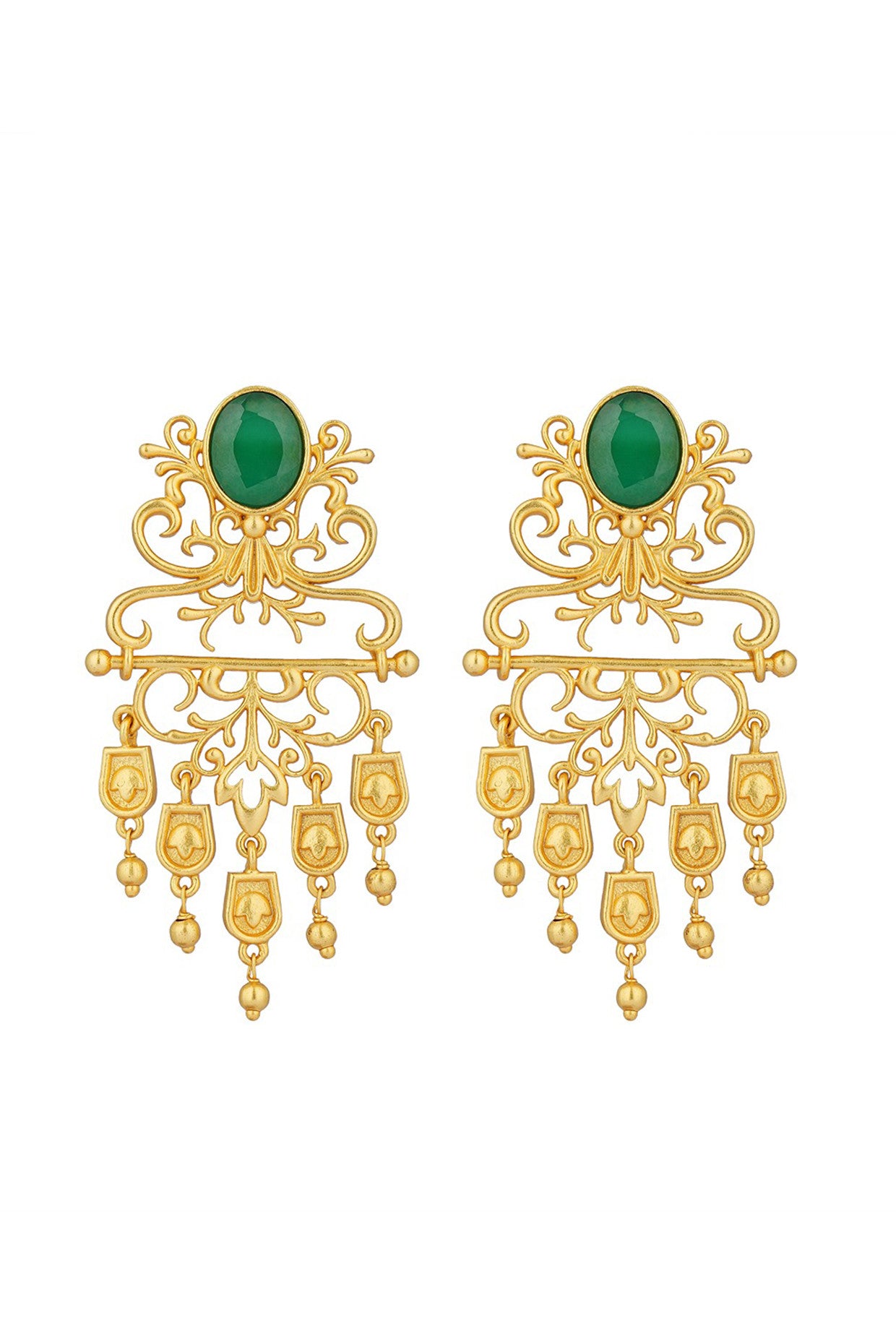 22kt Gold Plated Majestic Charm FIligree Earrings