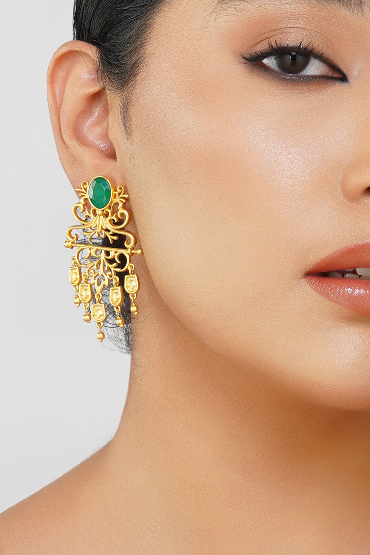 22kt Gold Plated Majestic Charm FIligree Earrings