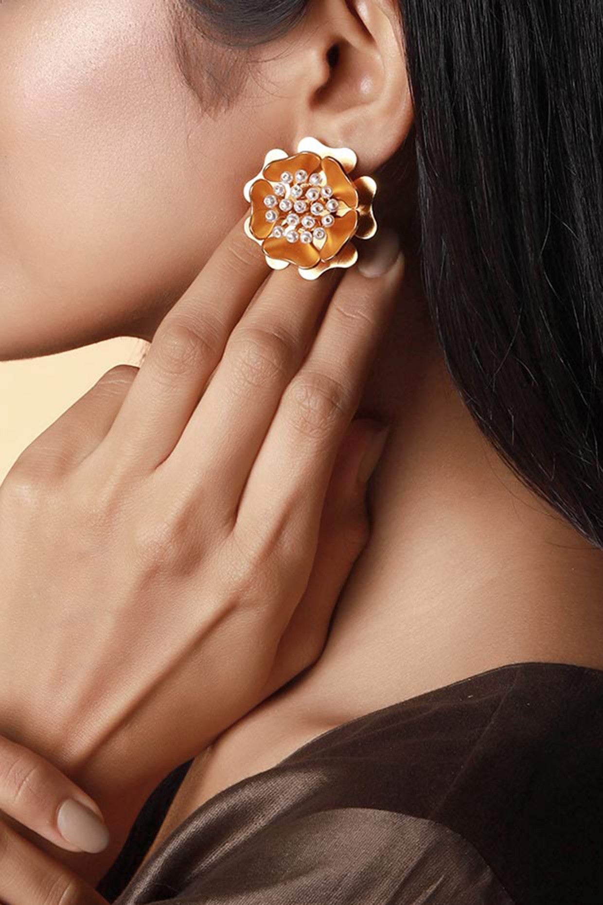 22kt Gold Plated Marvellous Golden Flower Earrings