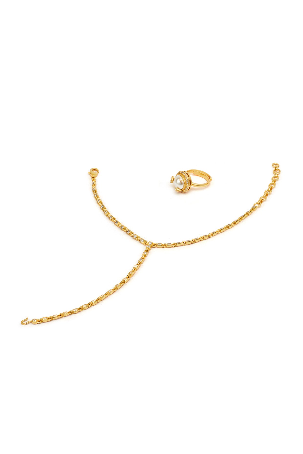 22kt Gold Plated Opaline Hand Jewel