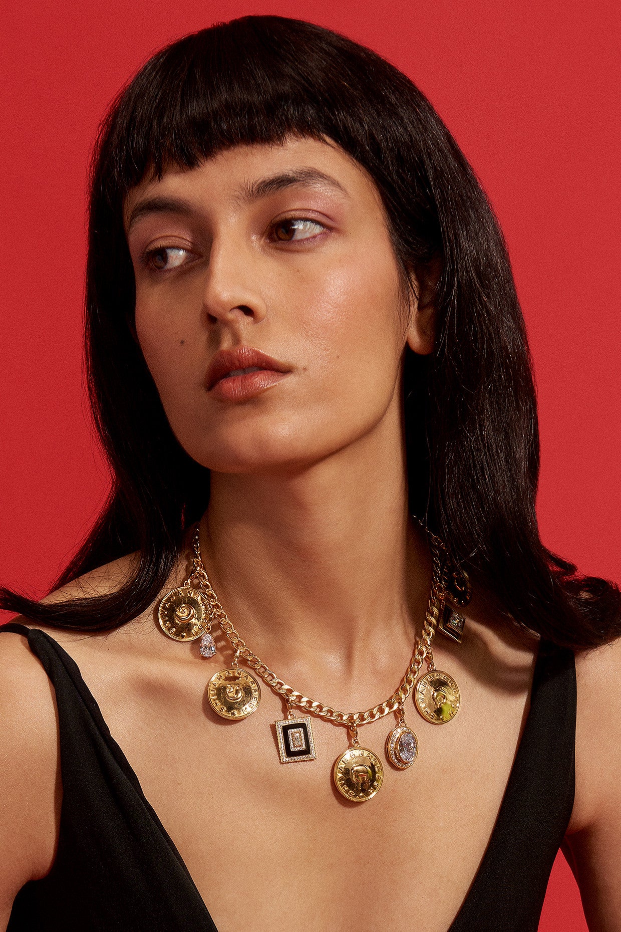 22kt Gold Plated Numisma Charm Necklace