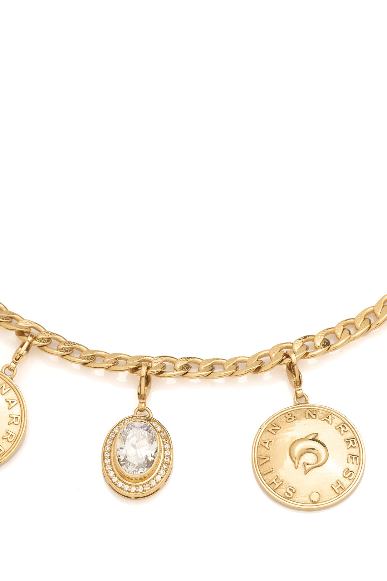 22kt Gold Plated Numisma Charm Necklace