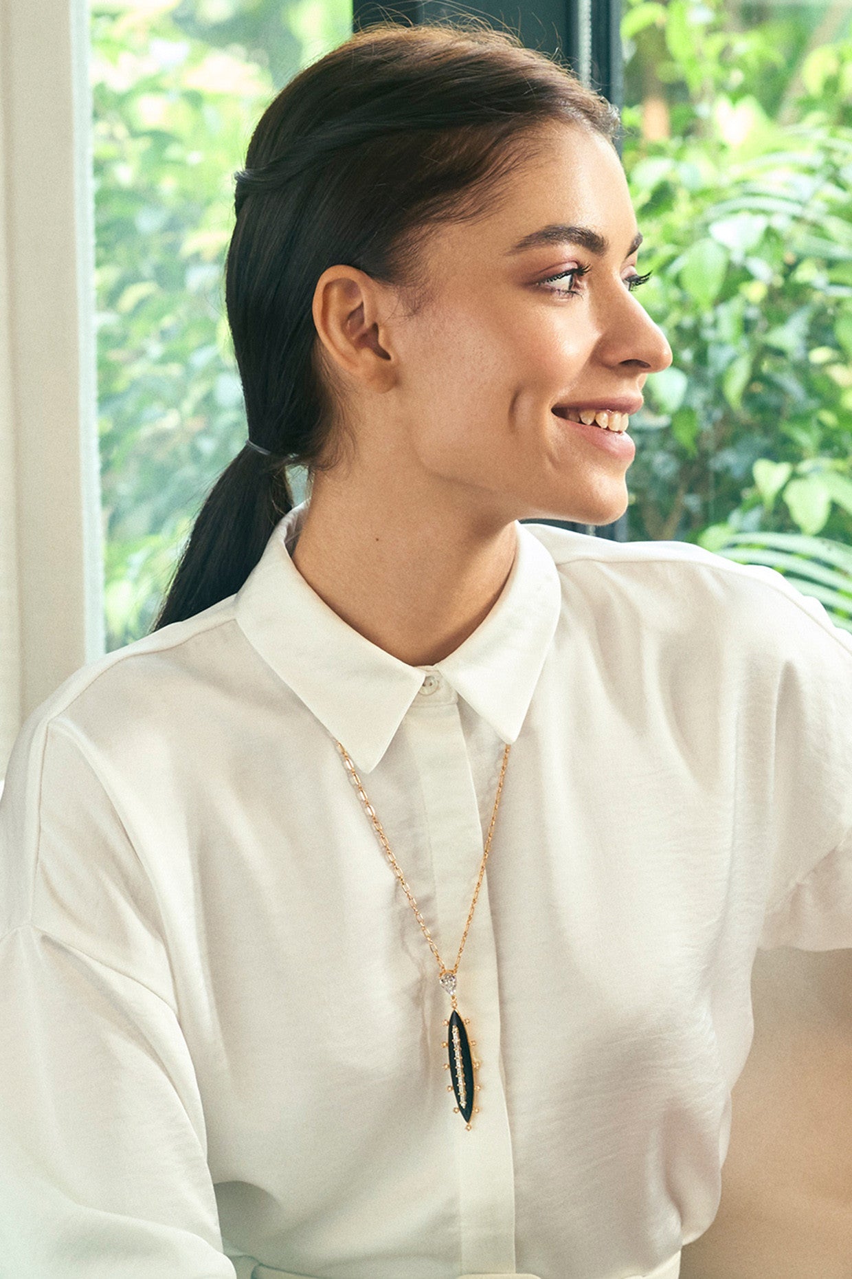 22kt Gold Plated Numisma Oblong Necklace