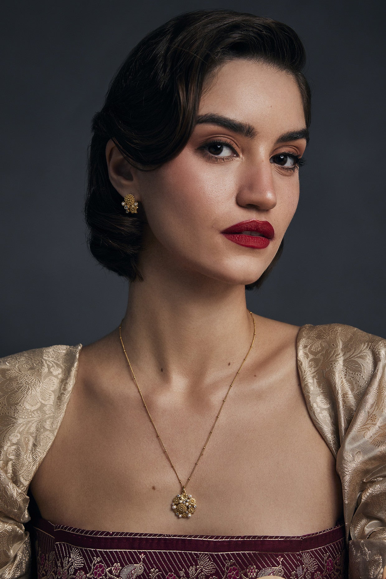 22kt Gold Plated Opaline Pendant