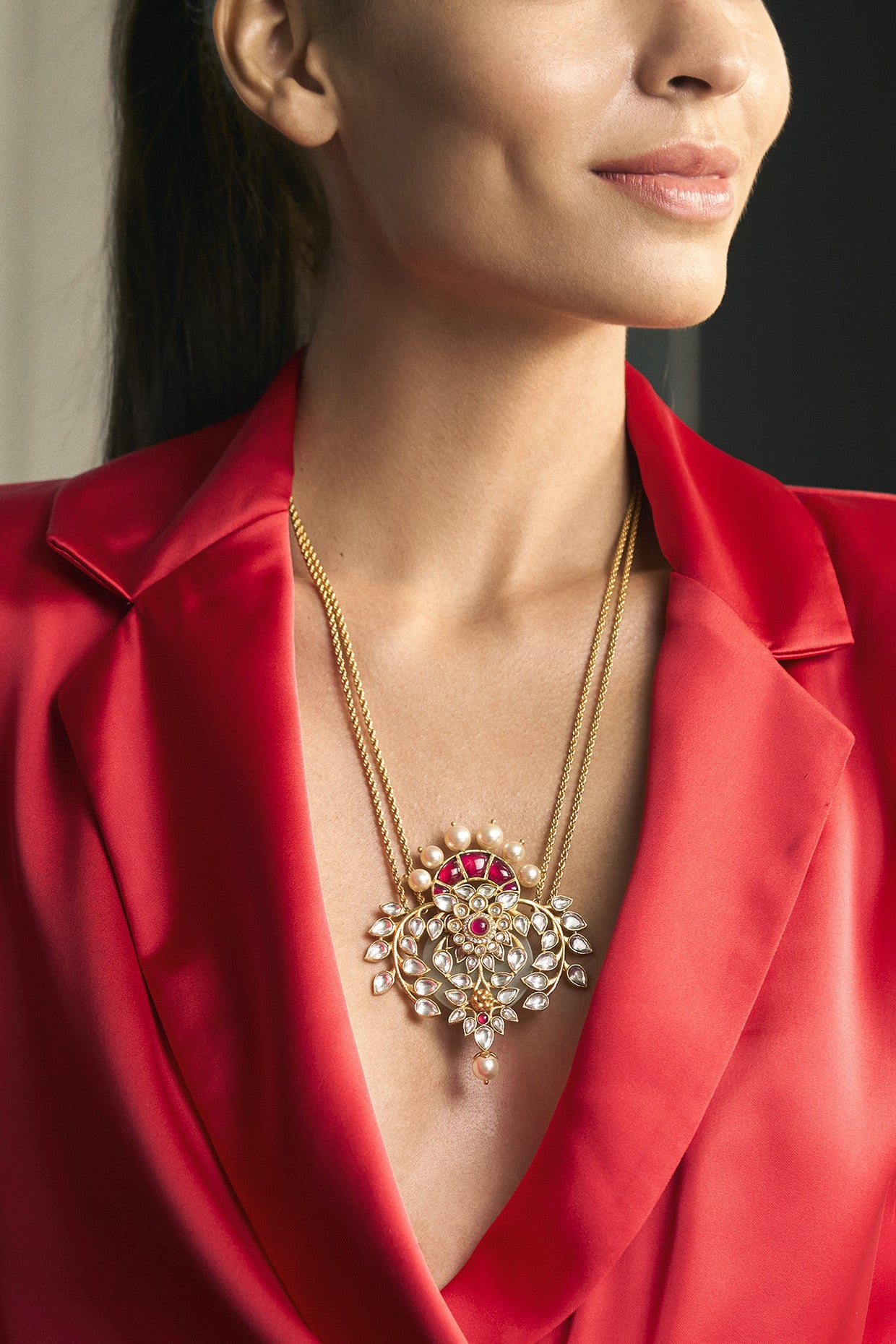 22kt Gold Plated Multi Stone Necklace