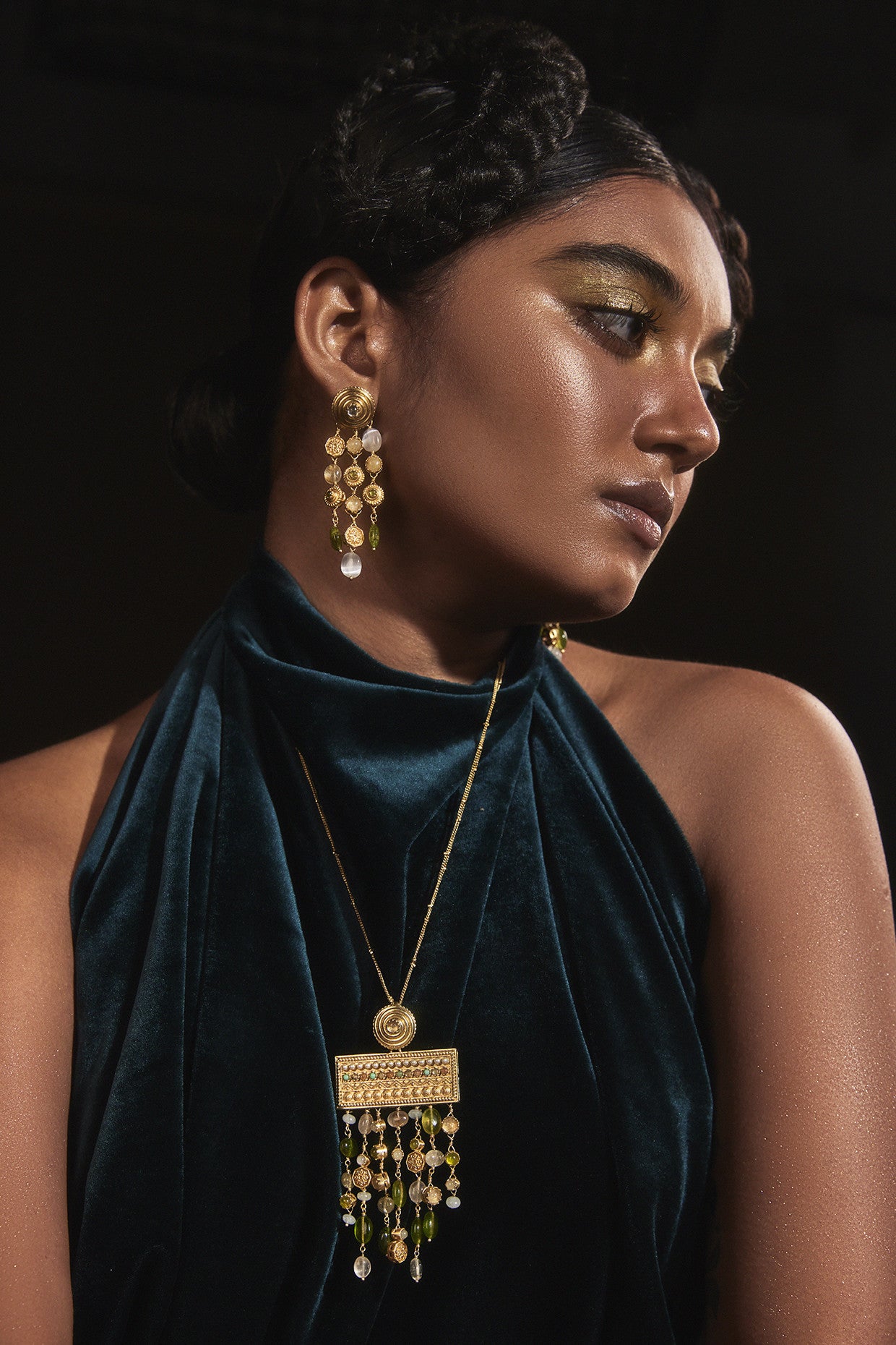 22kt Gold Plated Azra Classic Multi-Strand Earrings