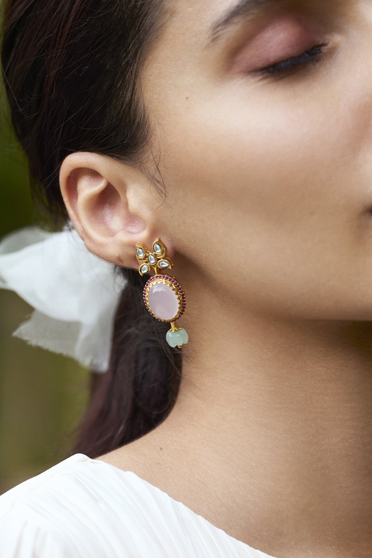 22kt Gold Plated Gulmohar Pastel Drops