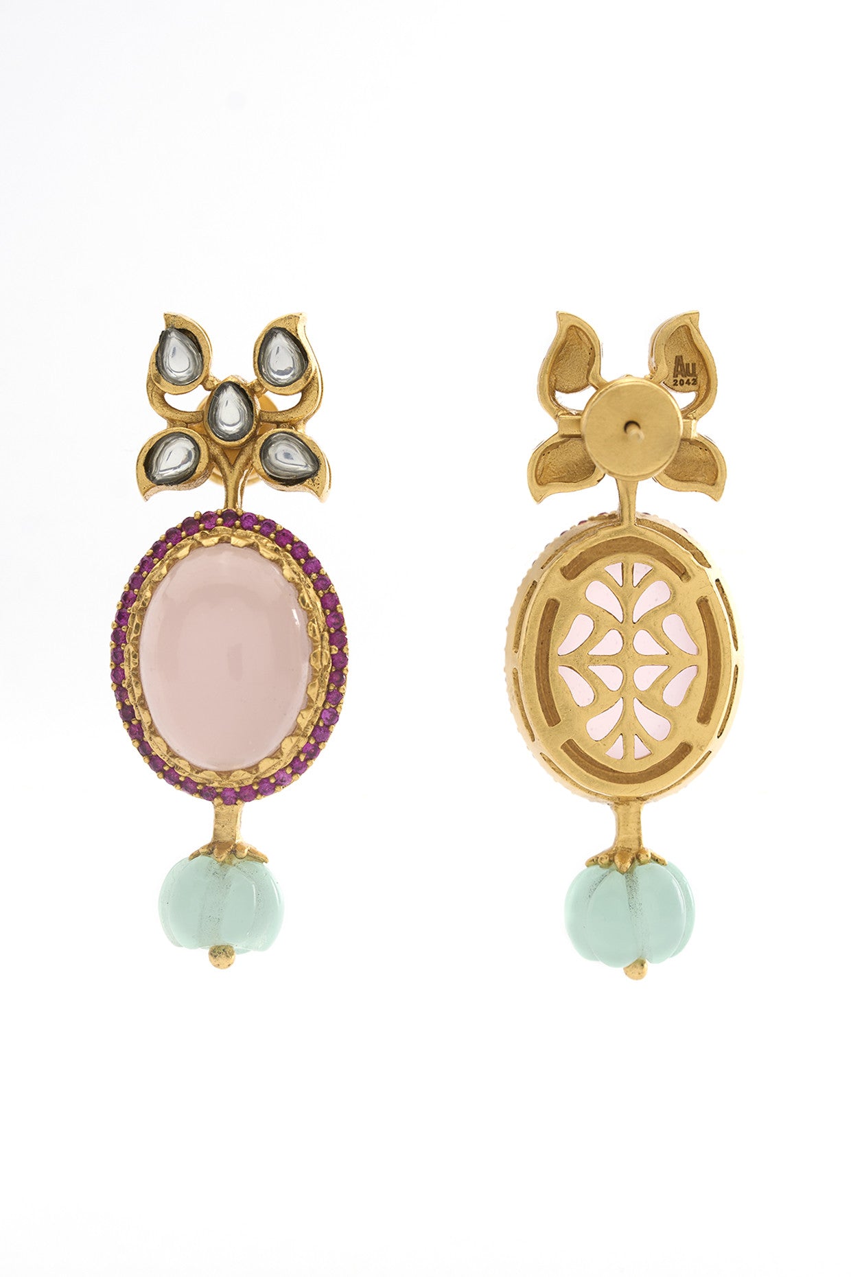 22kt Gold Plated Gulmohar Pastel Drops