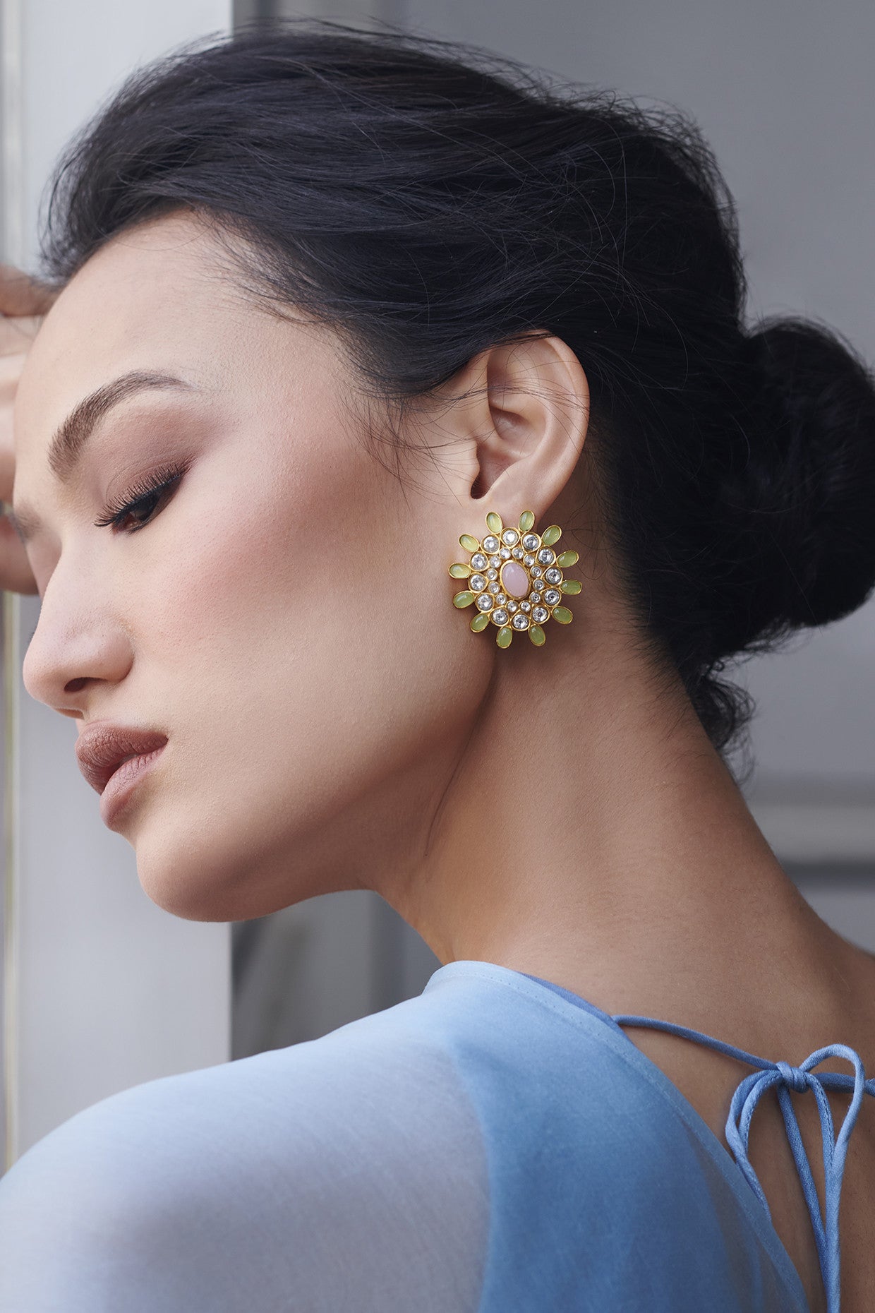 22kt Gold Plated Lily Studs Earrings