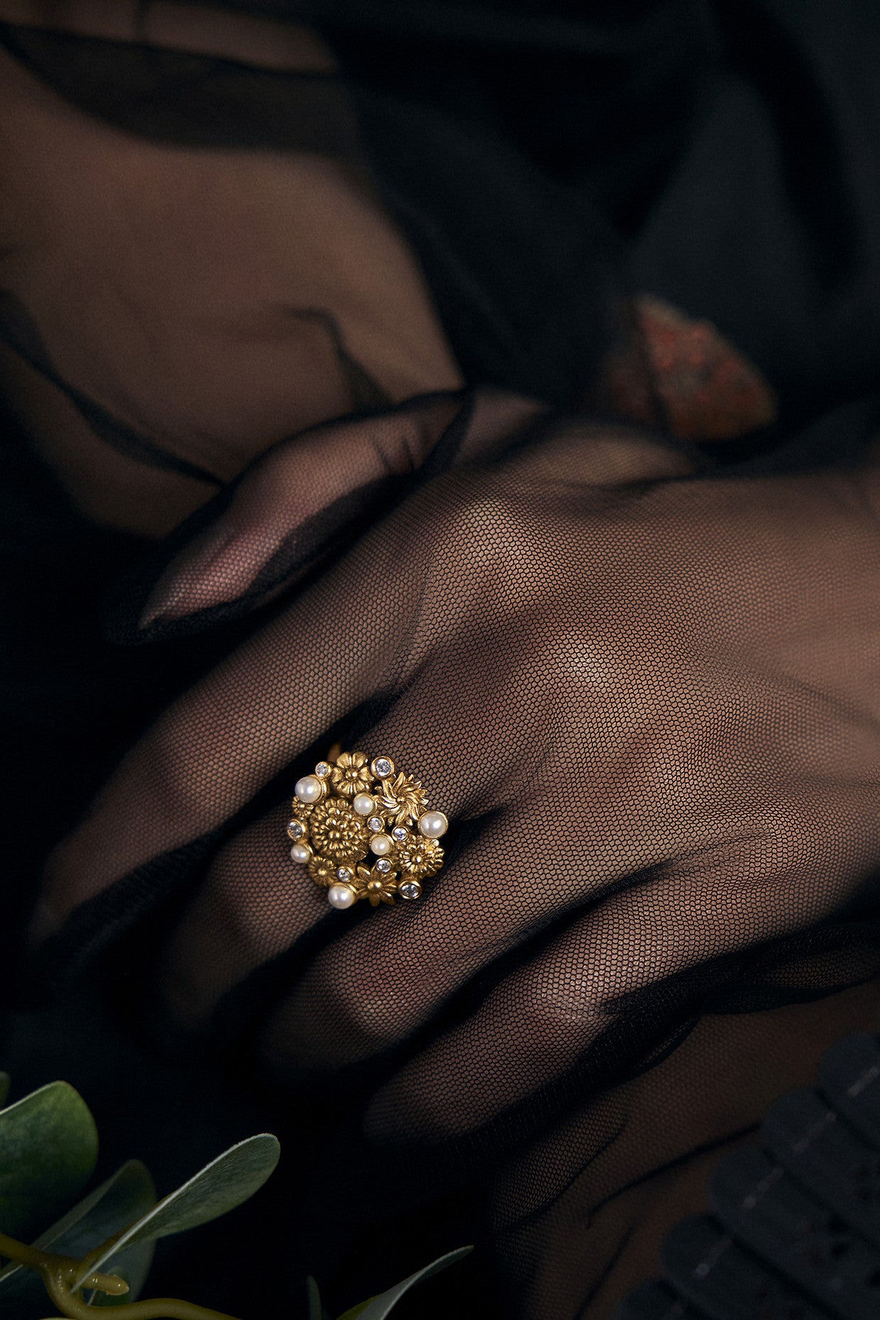 22kt Gold Plated Opaline Perla Ring