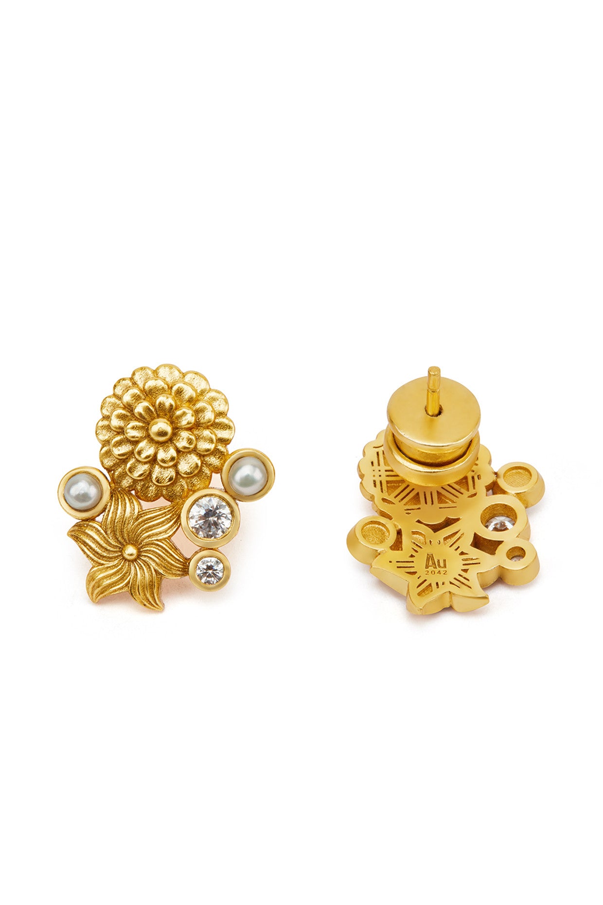 22kt Gold Plated Opaline Helmi Stud Earrings