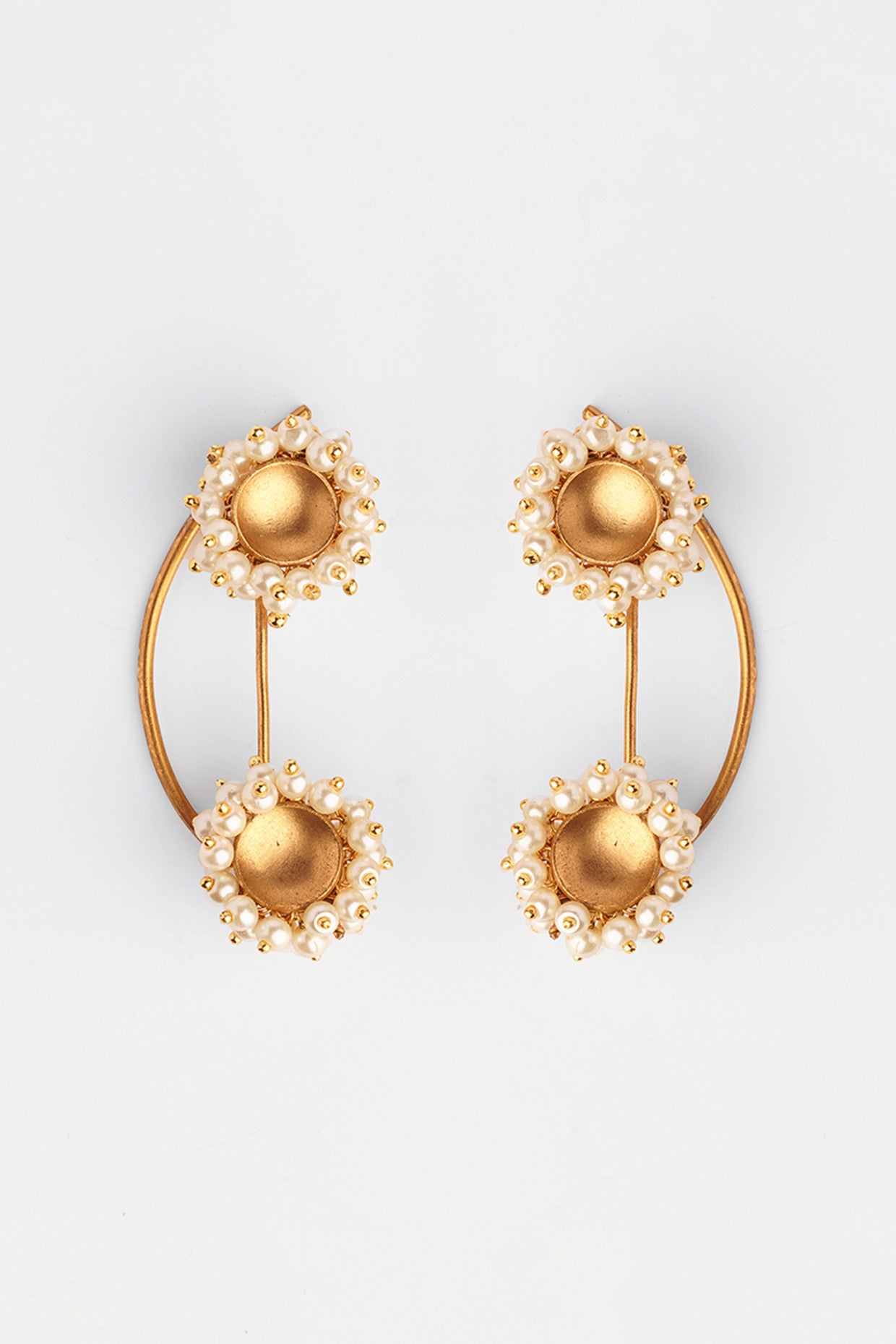 22kt Gold Plated Pearl Bunch Ear Clips