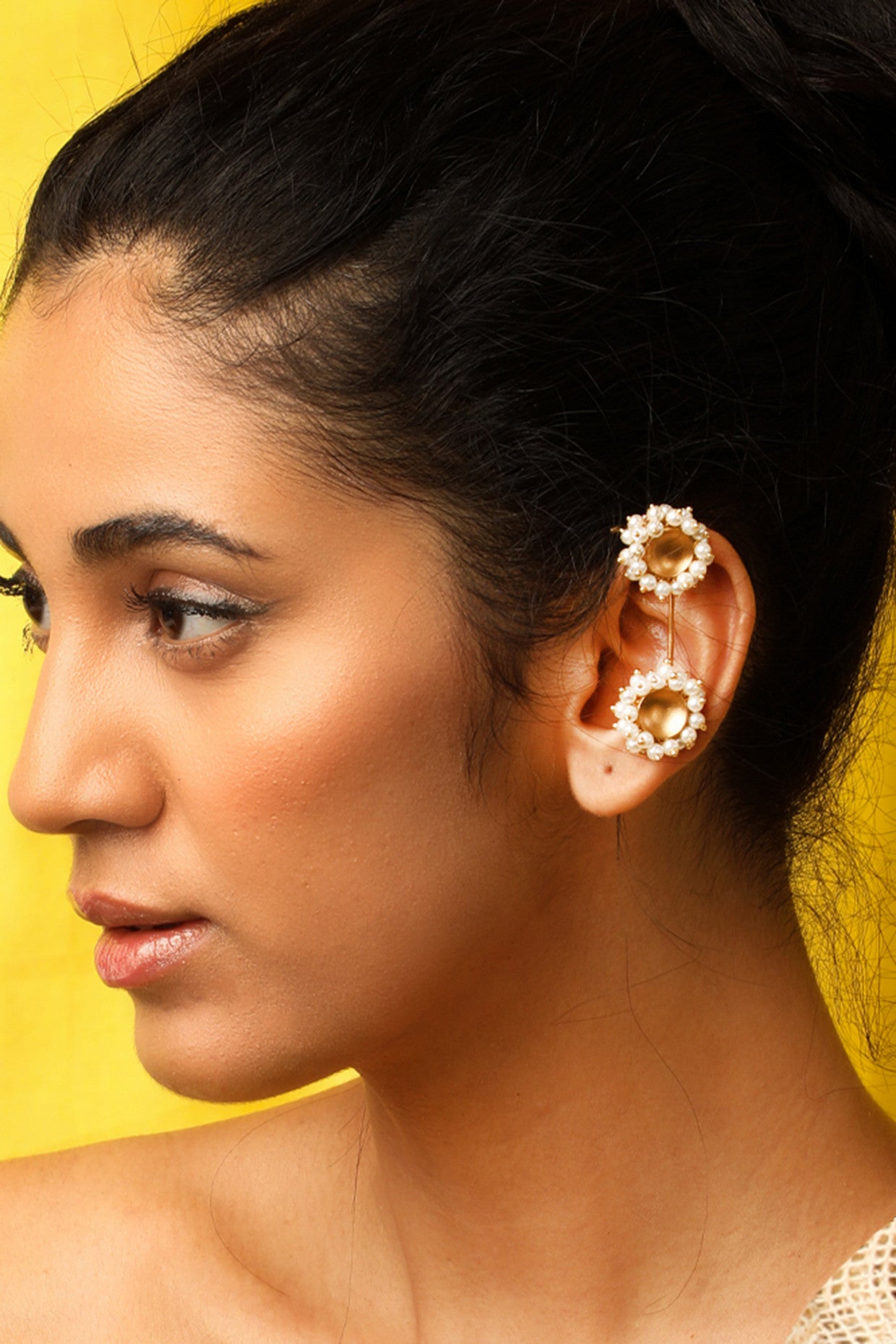 22kt Gold Plated Pearl Bunch Ear Clips