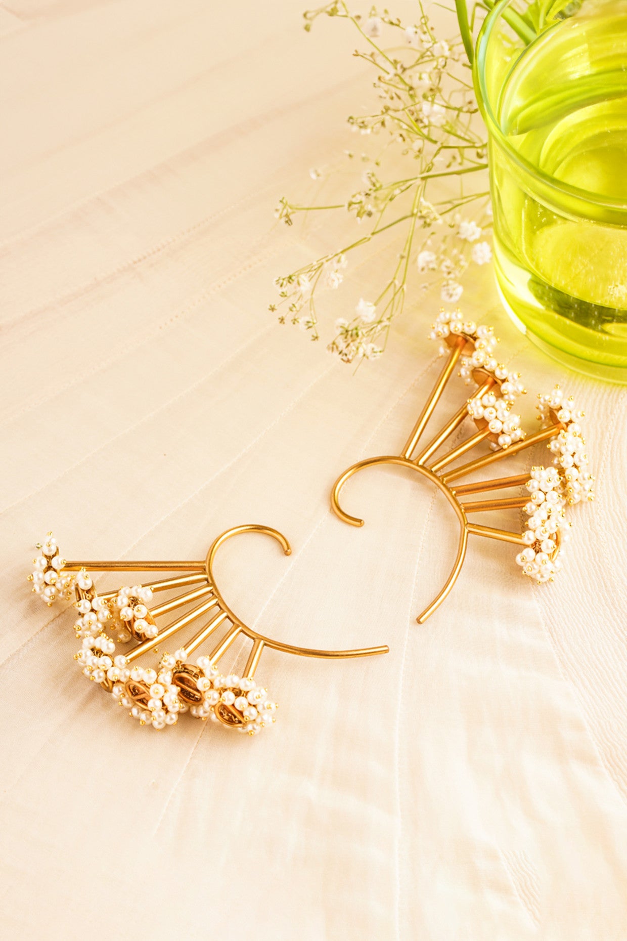 22kt Gold Plated Pearl Bunch Gold Earcuffs