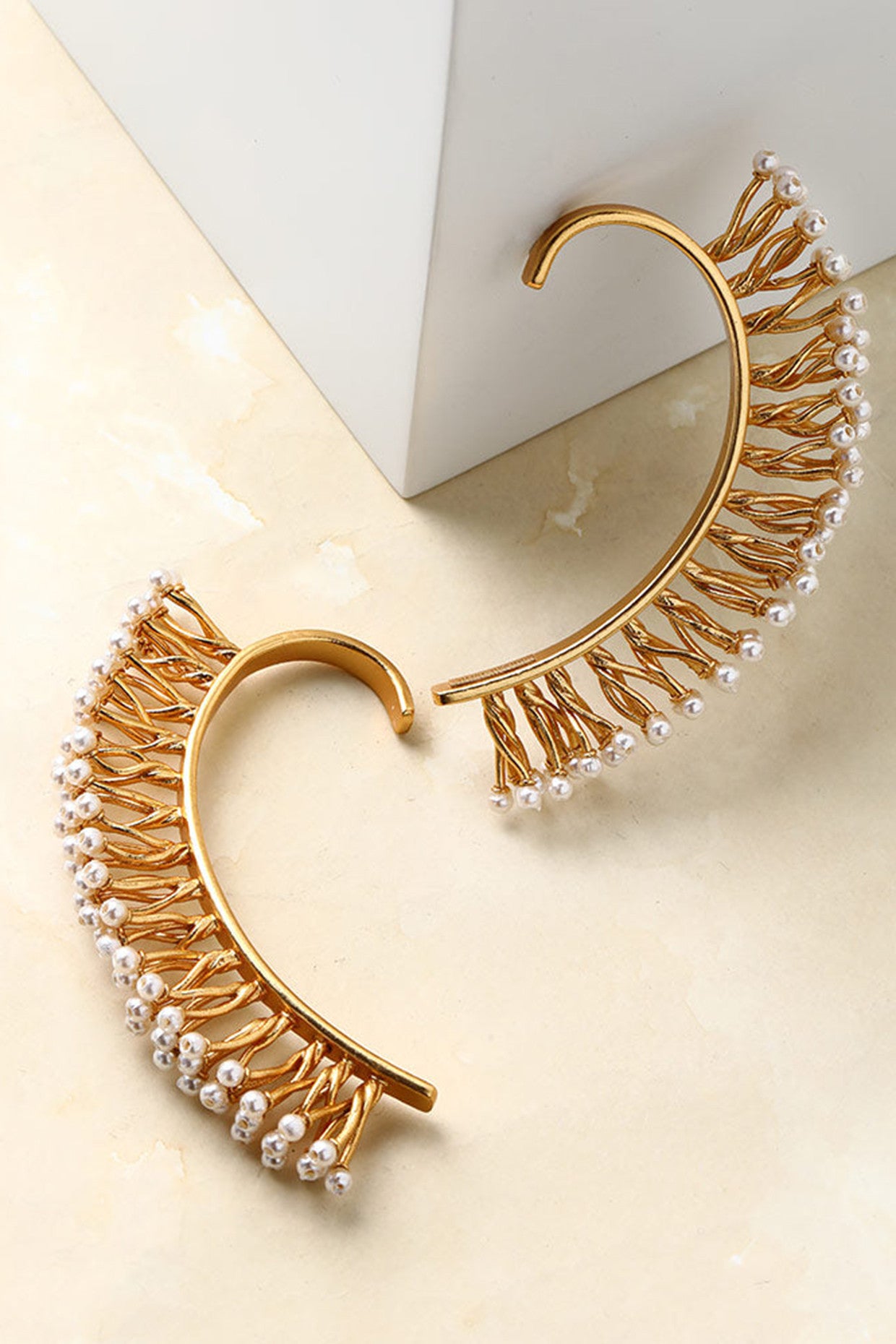 22kt Gold Plated Pearl Earcuffs