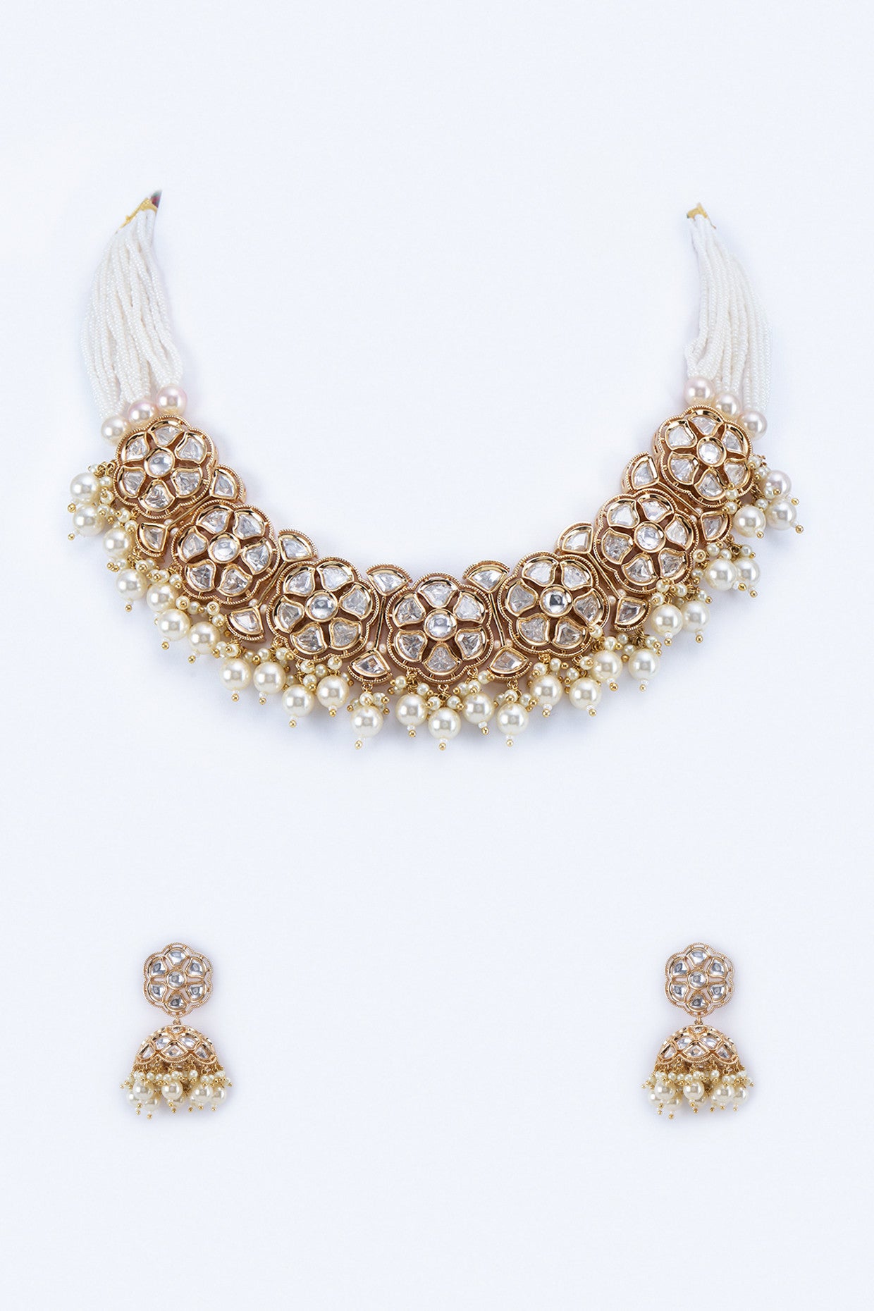 22kt Gold Plated Pearls Choker Set