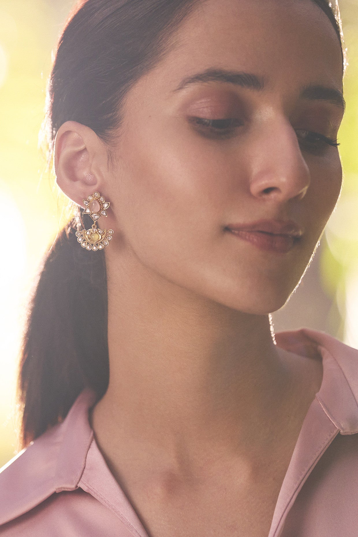 22kt Gold Plated Gulmohar Moon Drops