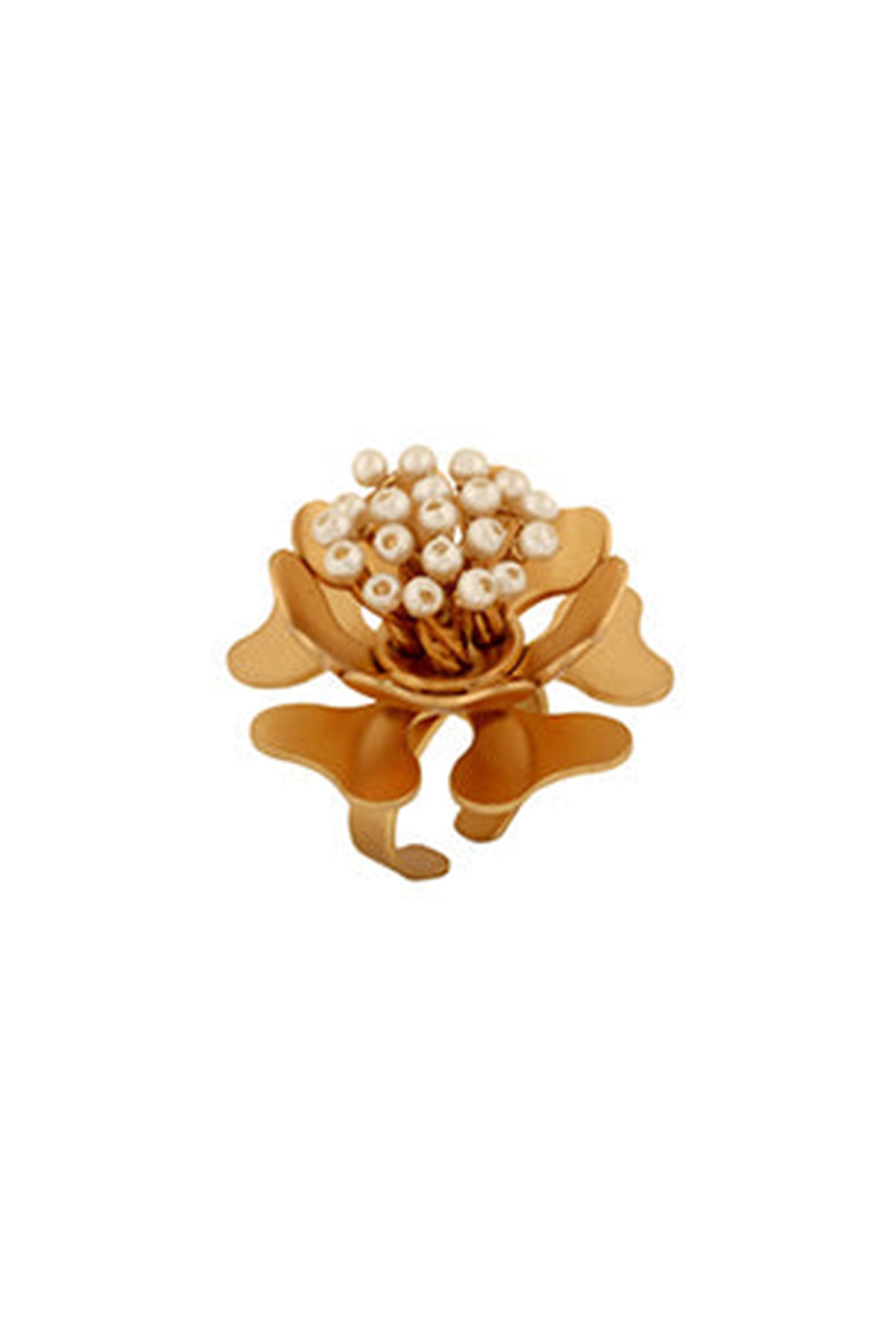 22kt Gold Plated Primrose Ring With Pearl Clusters