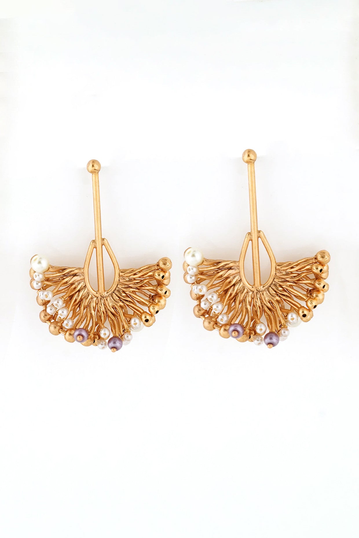22kt Gold Plated Reefs & Pearls Earrings