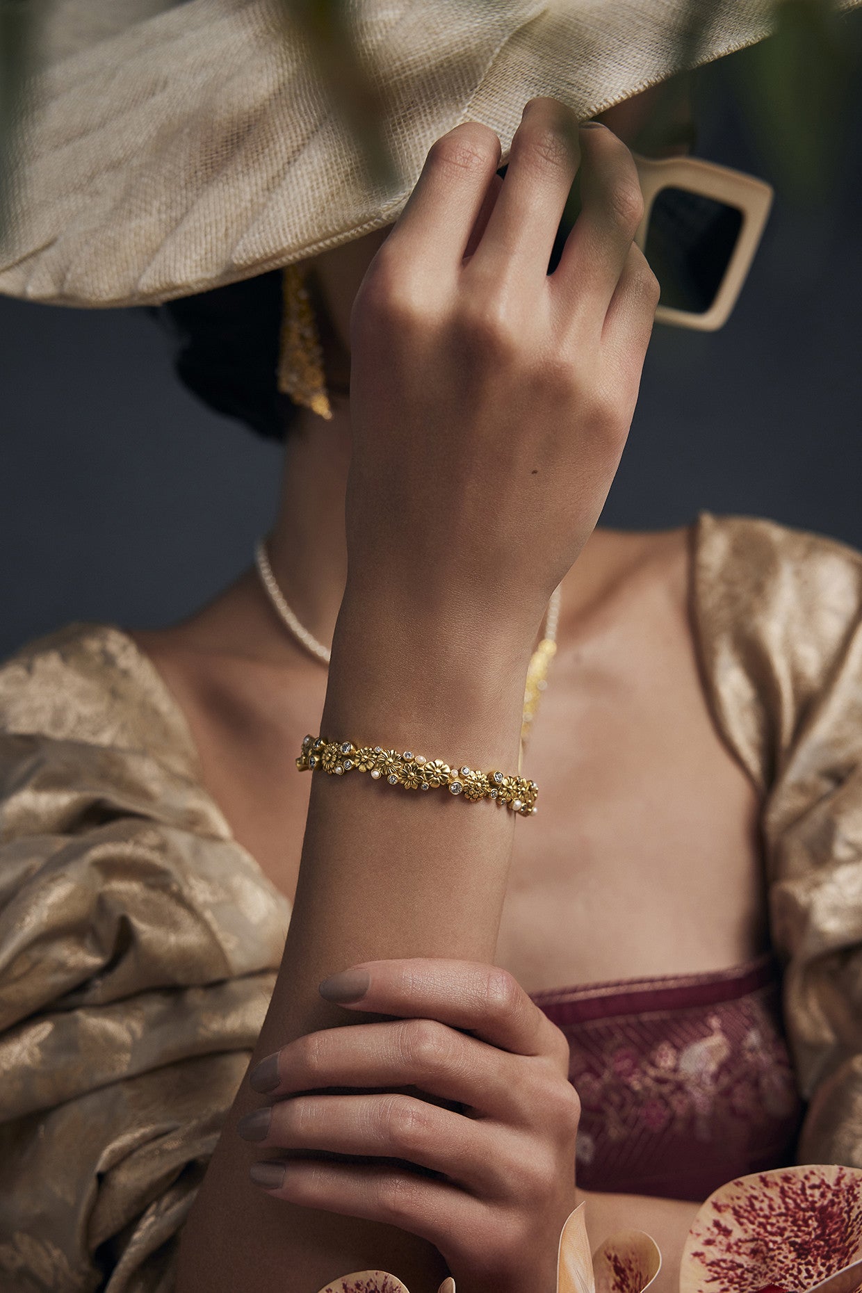 22kt Gold Plated Opaline Semi-Precious Stone Bangle