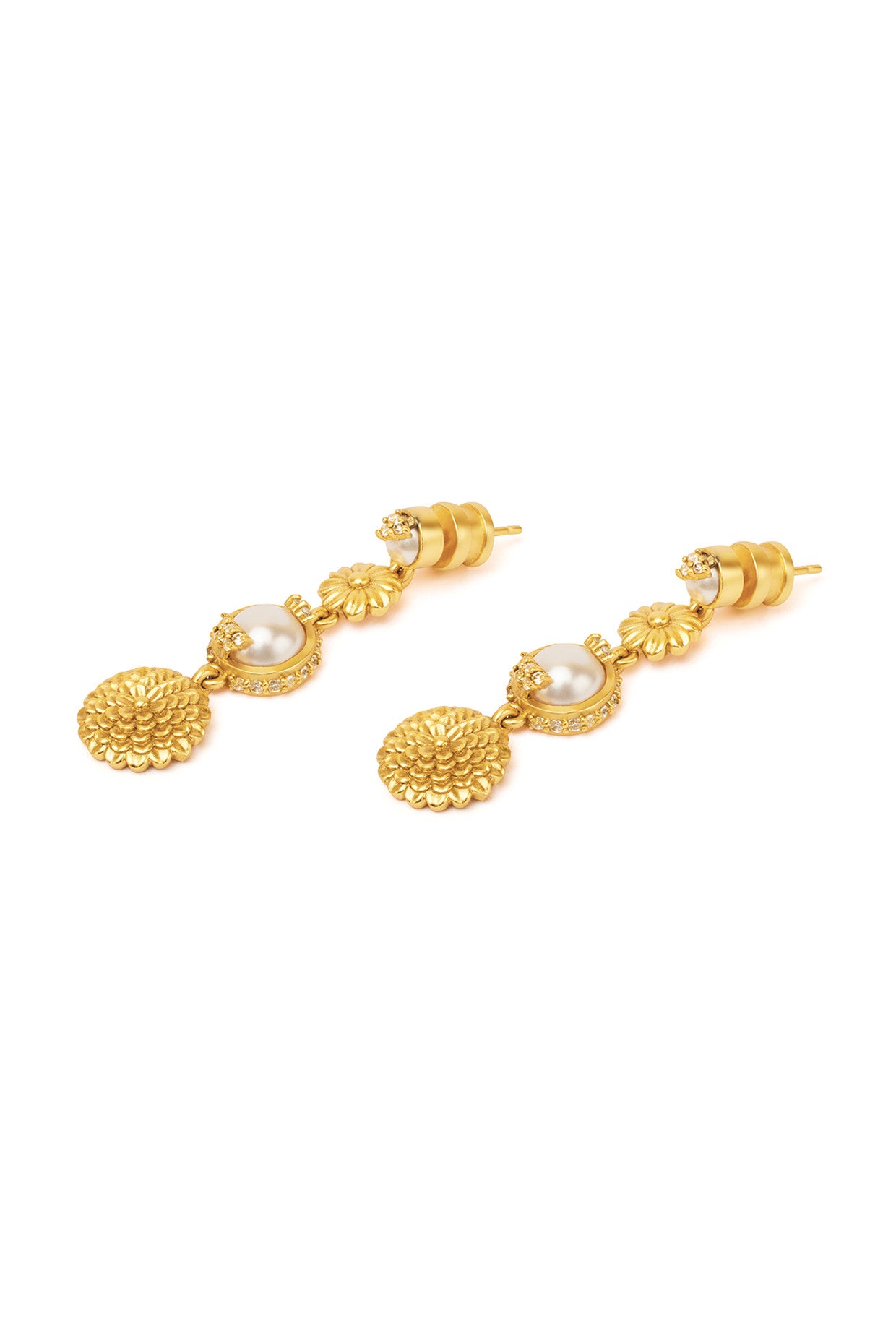 22kt Gold Plated Opaline Semi-Precious Stone Earrings