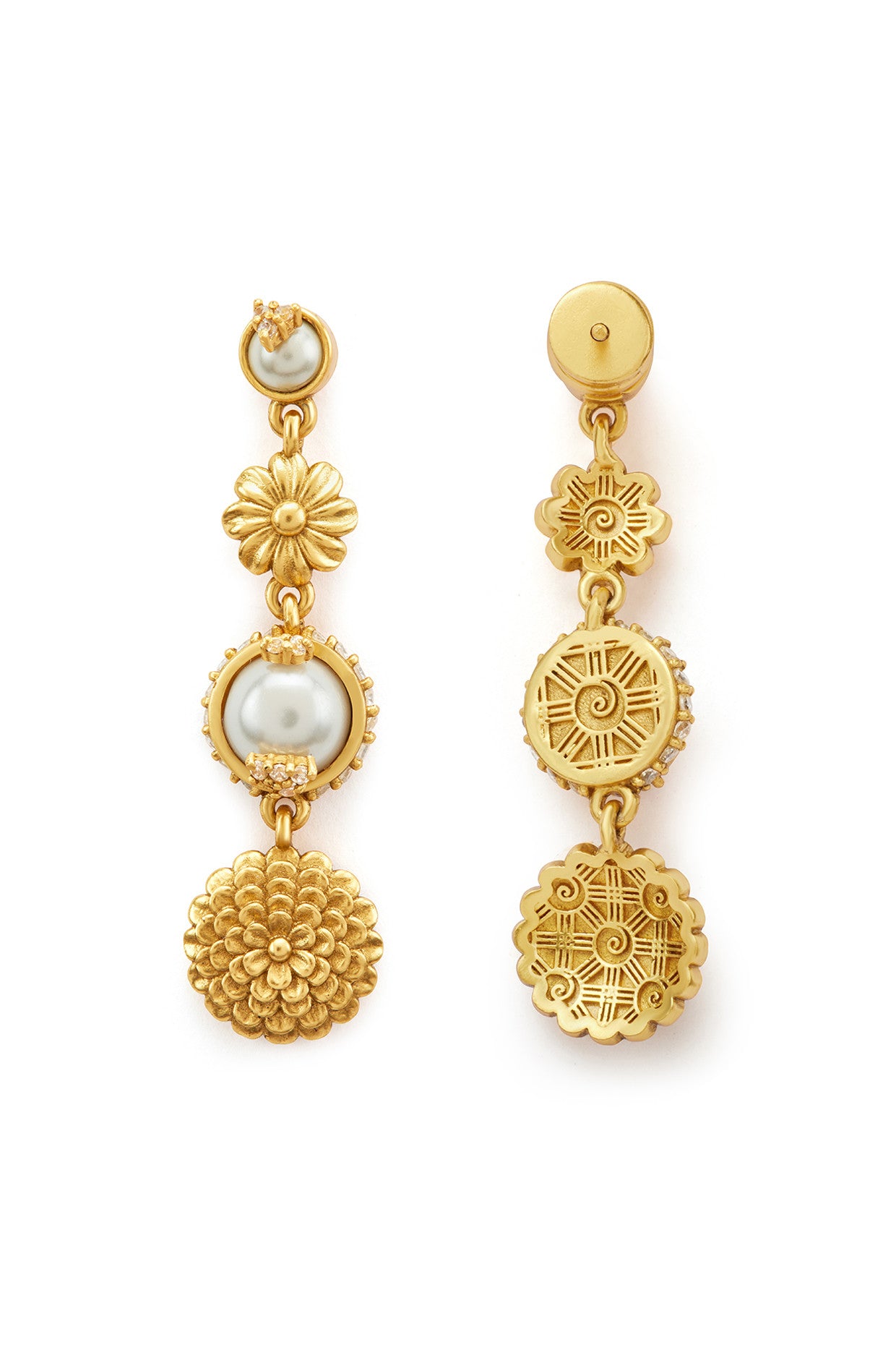 22kt Gold Plated Opaline Semi-Precious Stone Earrings