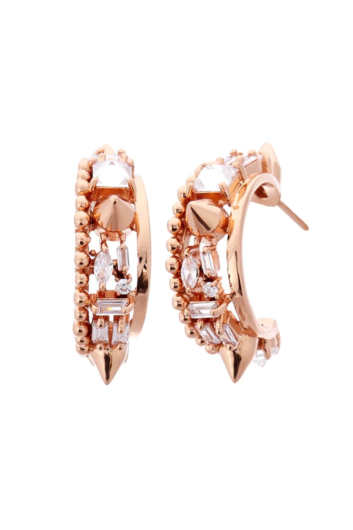 22kt Gold Plated Swarovski Crescent Earrings