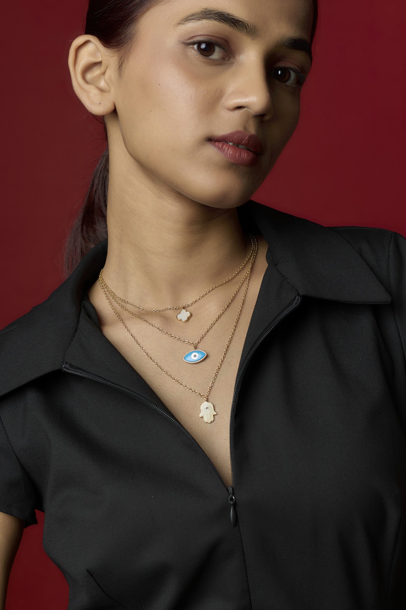 22kt Gold Plated Turquoise Multi Layered Chain