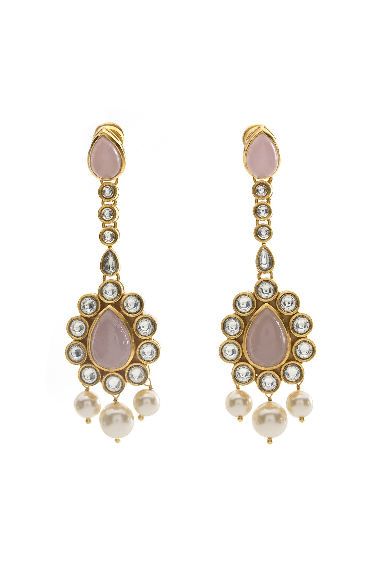 22kt Gold Plated Rosa Blush Drops Earrings