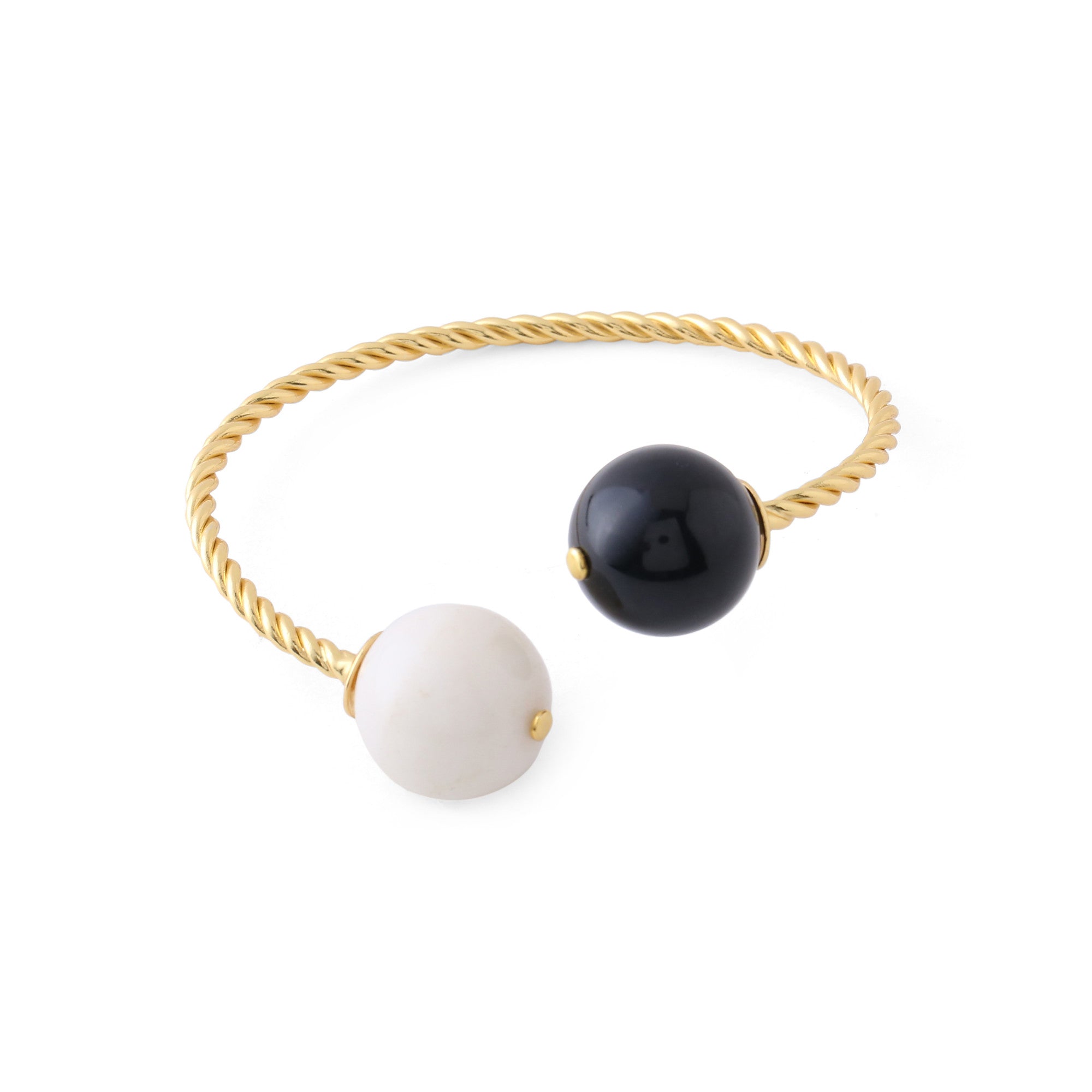 22kt Gold Plated White & Black Cuffs