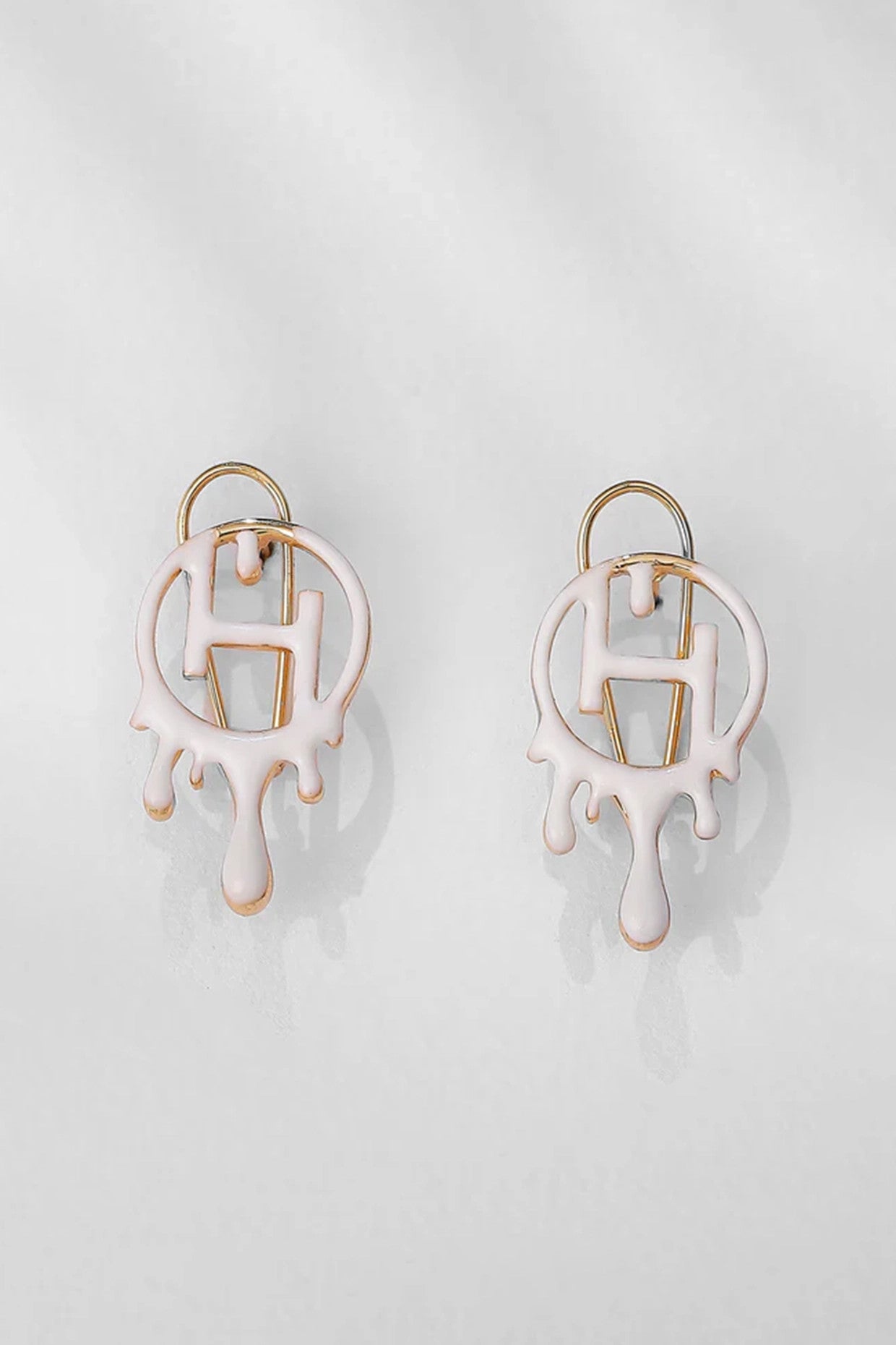 22kt Gold Plated White Earrings