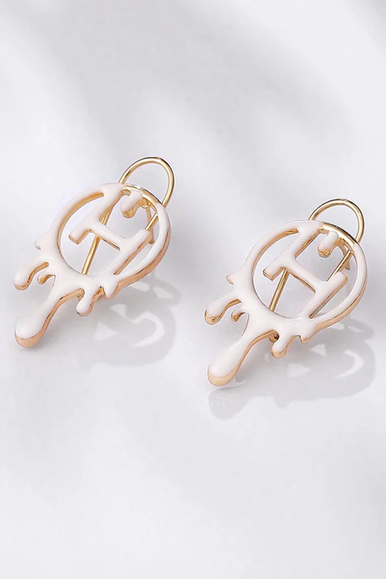22kt Gold Plated White Earrings