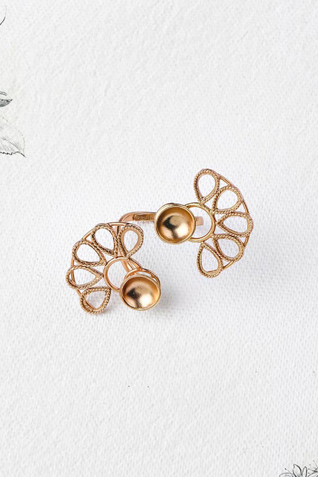 22kt Gold Plated Wrap Ring With Crest