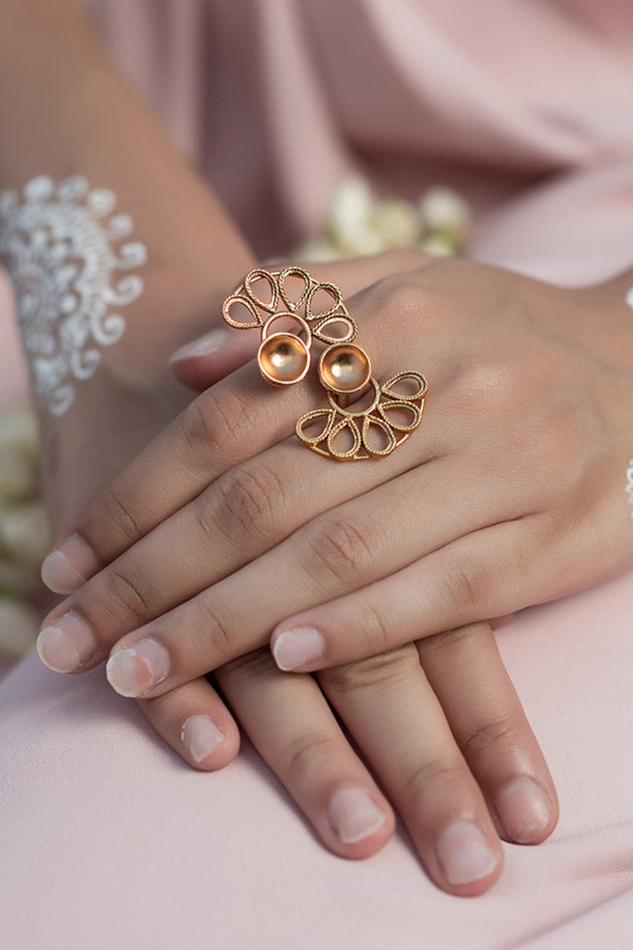 22kt Gold Plated Wrap Ring With Crest