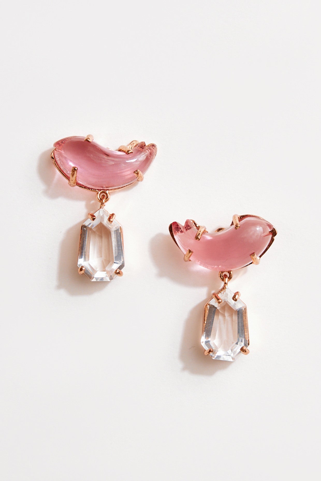 22kt Rose Gold Plated Crystal Drop Earrings