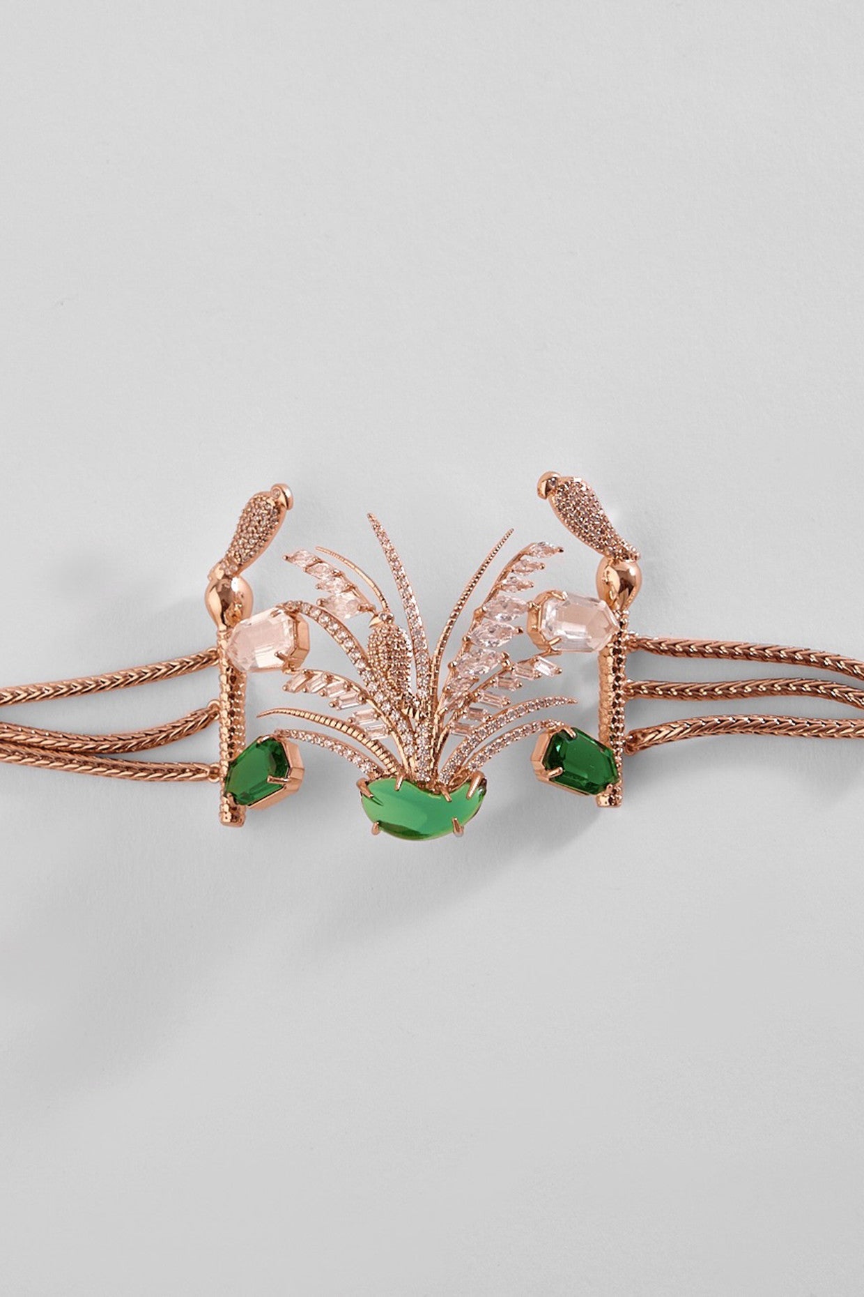 22kt Rose Gold Plated Jade Green Bracelet