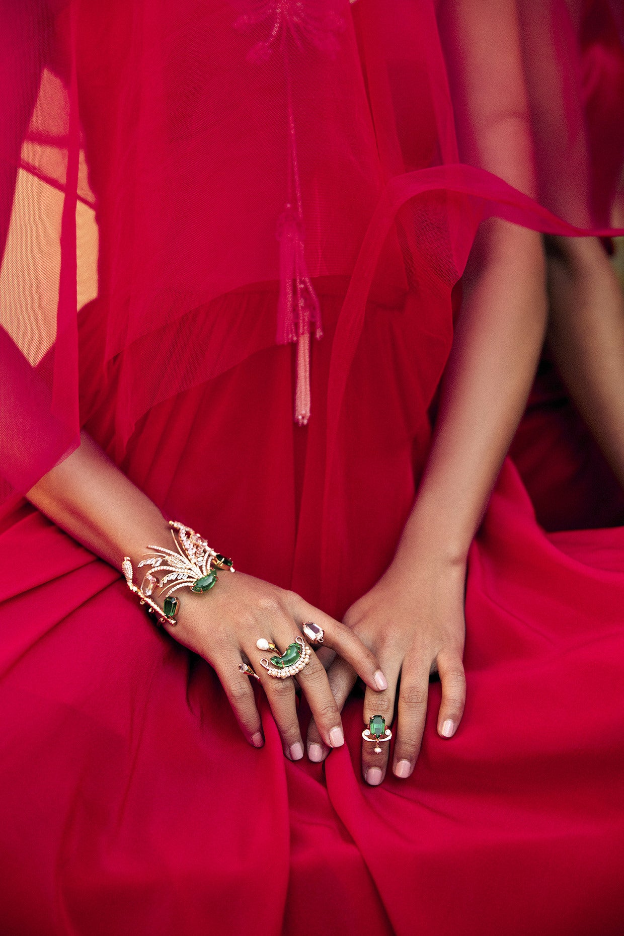 22kt Rose Gold Plated Jade Green Bracelet